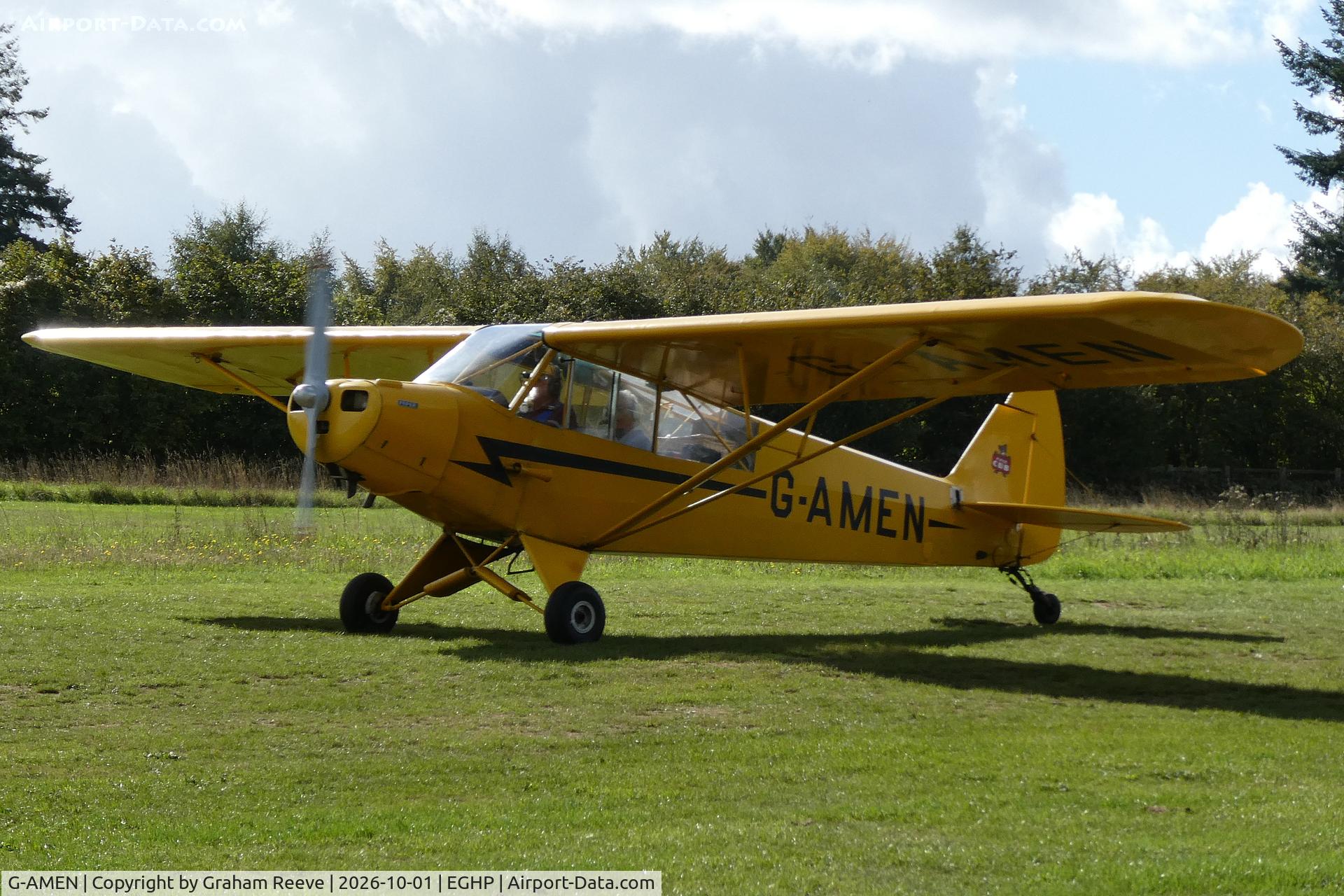 Aircraft G-AMEN, 1952 Piper L-18C Super Cub, c/n 18-1998, Just landed at Popham., at EGHP, photo by Graham Reeve