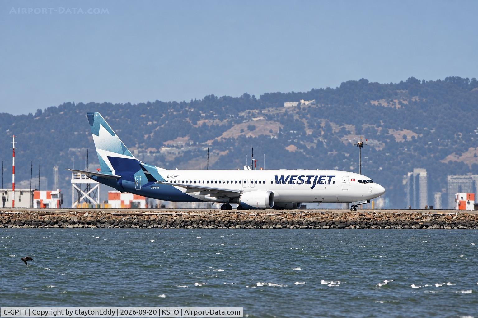 Aircraft C-GPFT, 2023 Boeing 737-8 MAX, c/n 65427 l/n 8513, SFO 2026, at KSFO, photo by ClaytonEddy