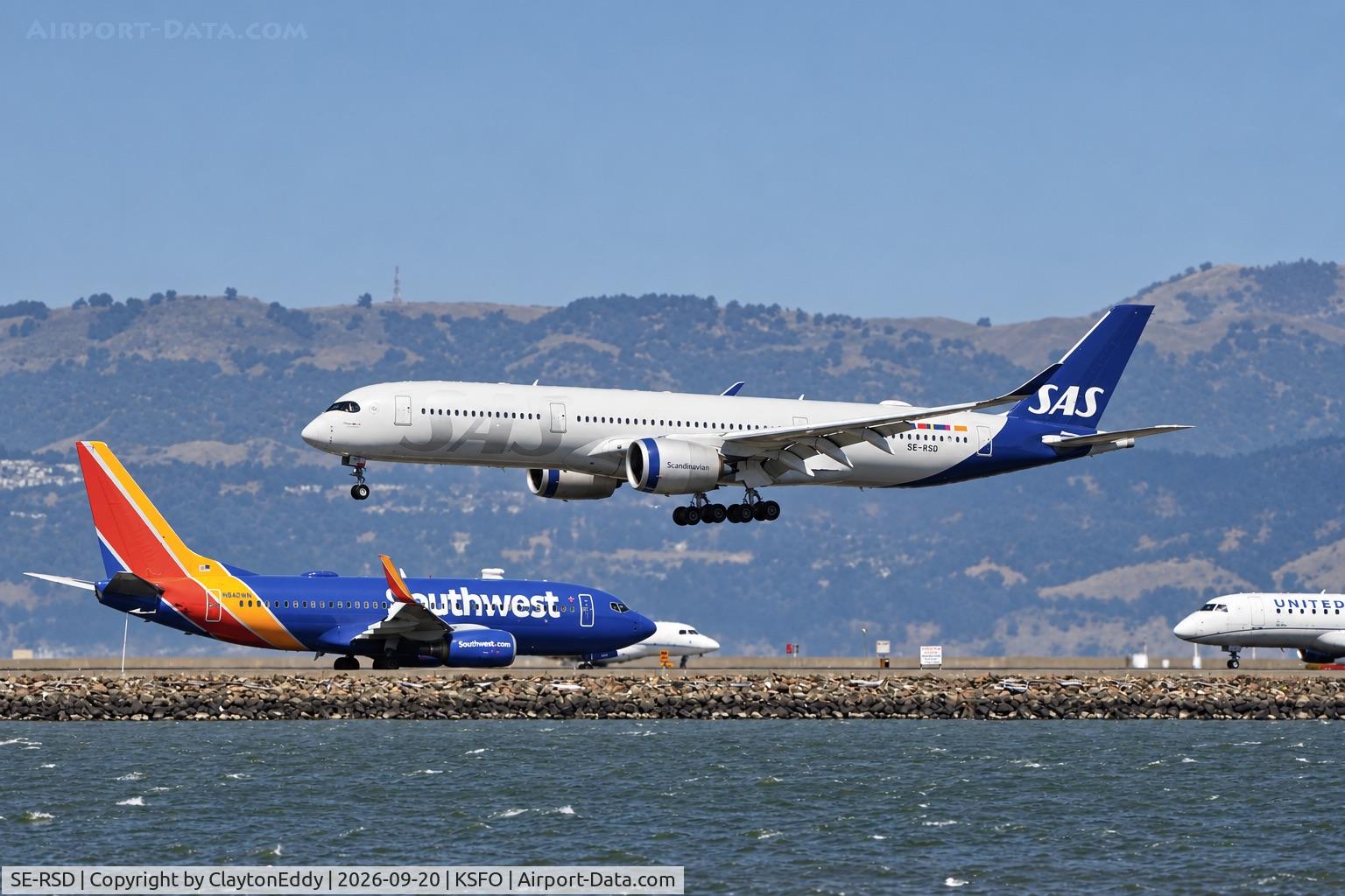 Aircraft SE-RSD, 2020 Airbus A350-941, c/n 418, SFO 2026, at KSFO, photo by ClaytonEddy