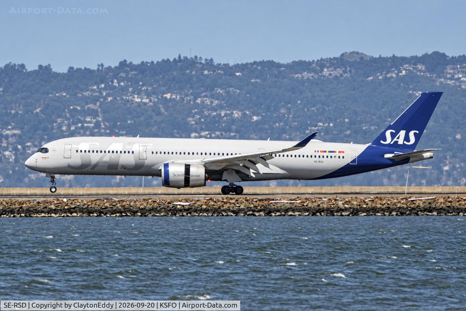 Aircraft SE-RSD, 2020 Airbus A350-941, c/n 418, SFO 2026, at KSFO, photo by ClaytonEddy