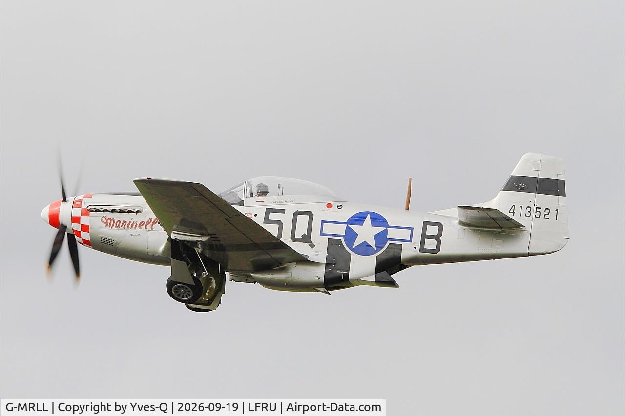 Aircraft G-MRLL, 1943 North American P-51D Mustang, c/n 109-27154, North American P-51D Mustang,On display, Morlaix-Ploujean airport (LFRU-MXN), at LFRU, photo by Yves-Q