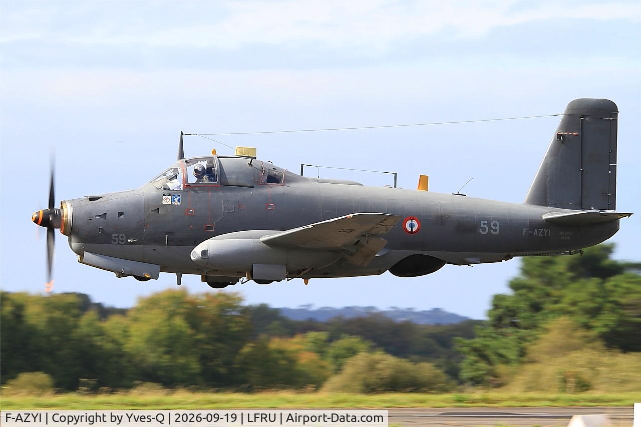 Aircraft F-AZYI, 1959 Breguet Br.1050 Alize, c/n 59, Breguet Br.1050 Alizé, Take off rwy 22, Morlaix-Ploujean airport (LFRU-MXN), at LFRU, photo by Yves-Q