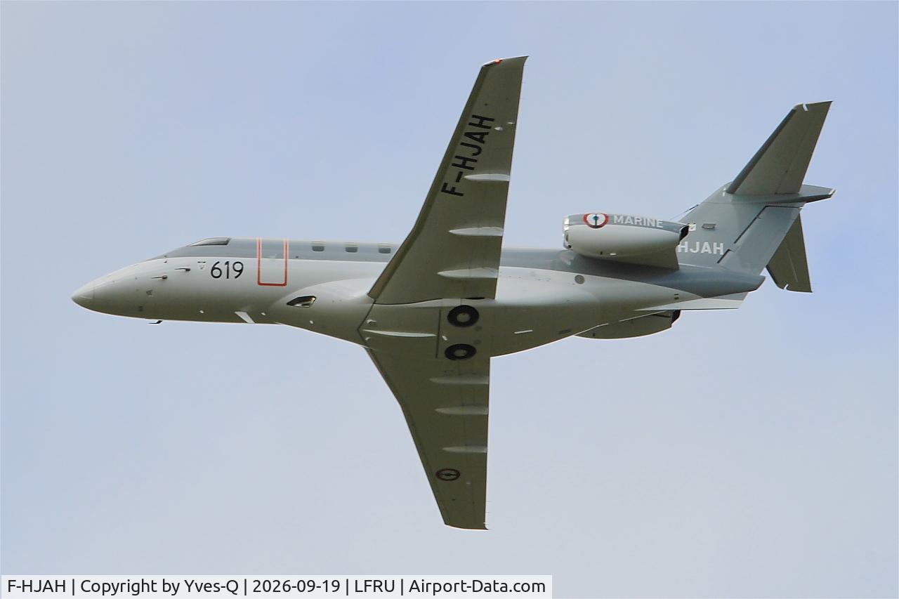 Aircraft F-HJAH, 2025 Pilatus PC-24, c/n 619, Pilatus PC-24, On display, Morlaix-Ploujean airport (LFRU-MXN), at LFRU, photo by Yves-Q