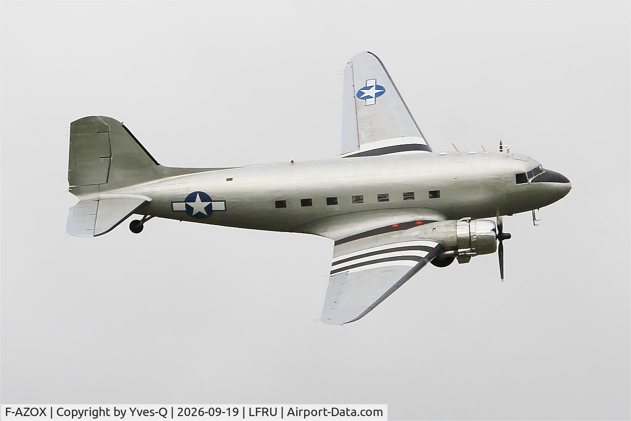 Aircraft F-AZOX, 1945 Douglas DC-3C-S1C3G (C-47B-35-DK), c/n 16604 l/n 33352, Douglas DC-3C-S1C3G, On display, Morlaix-Ploujean airport (LFRU-MXN), at LFRU, photo by Yves-Q