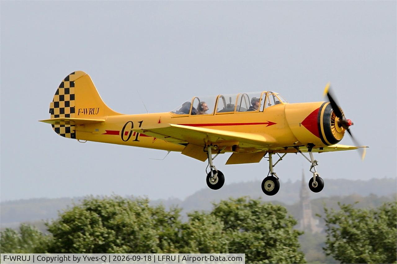 Aircraft F-WRUJ, 1988 Aerostar SA Yak-52, c/n 888901, Aerostar SA Yak-52, On final rwy 22, Morlaix-Ploujean airport (LFRU-MXN), at LFRU, photo by Yves-Q