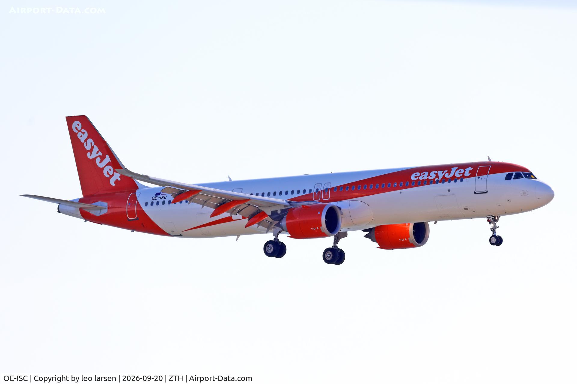 Aircraft OE-ISC, 2020 Airbus A321-251NX, c/n 9258, Zakynthos 20.9.2026, at ZTH, photo by leo larsen