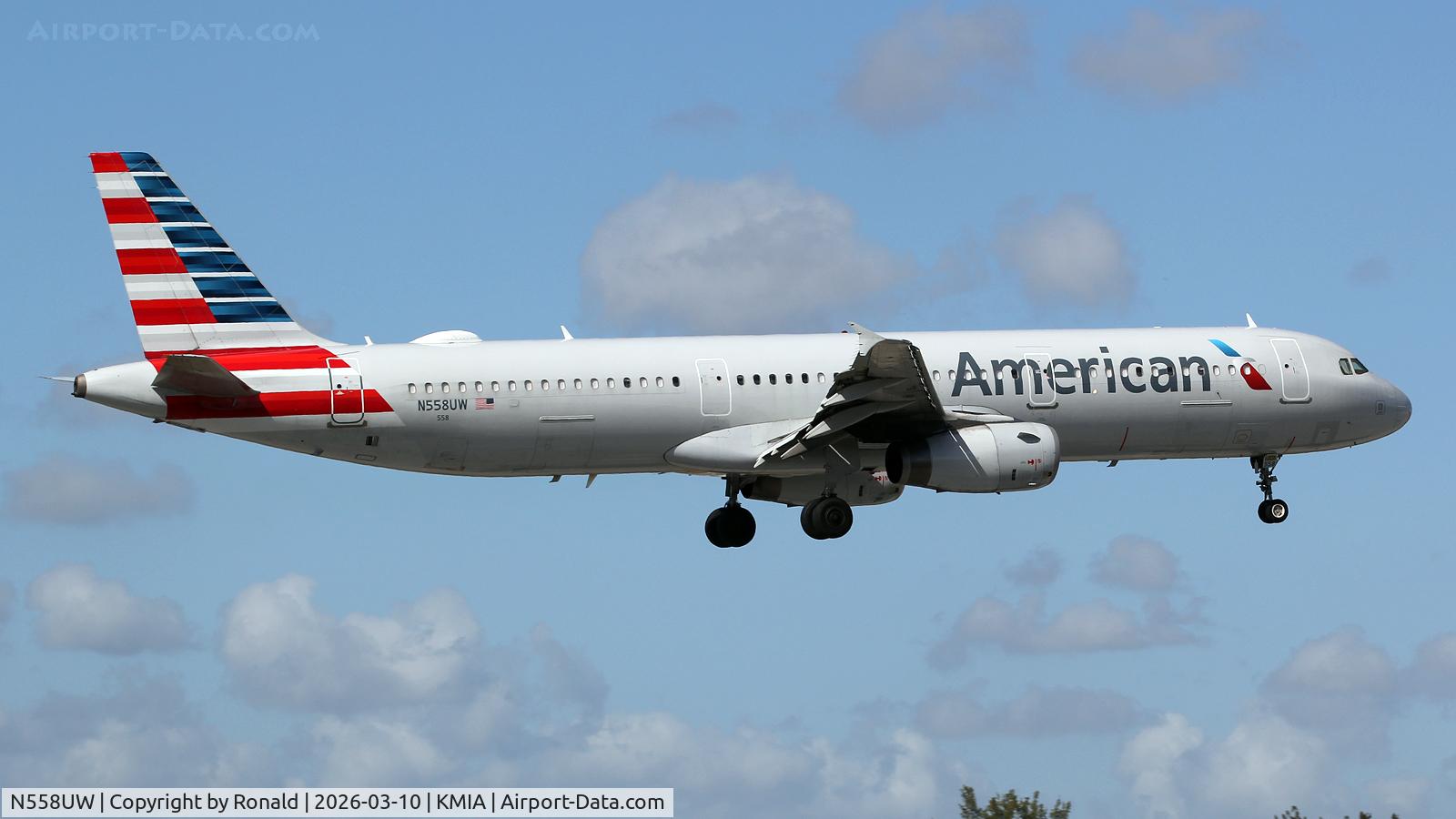 Aircraft N558UW, 2012 Airbus A321-231, c/n 5282, at mia, at KMIA, photo by Ronald