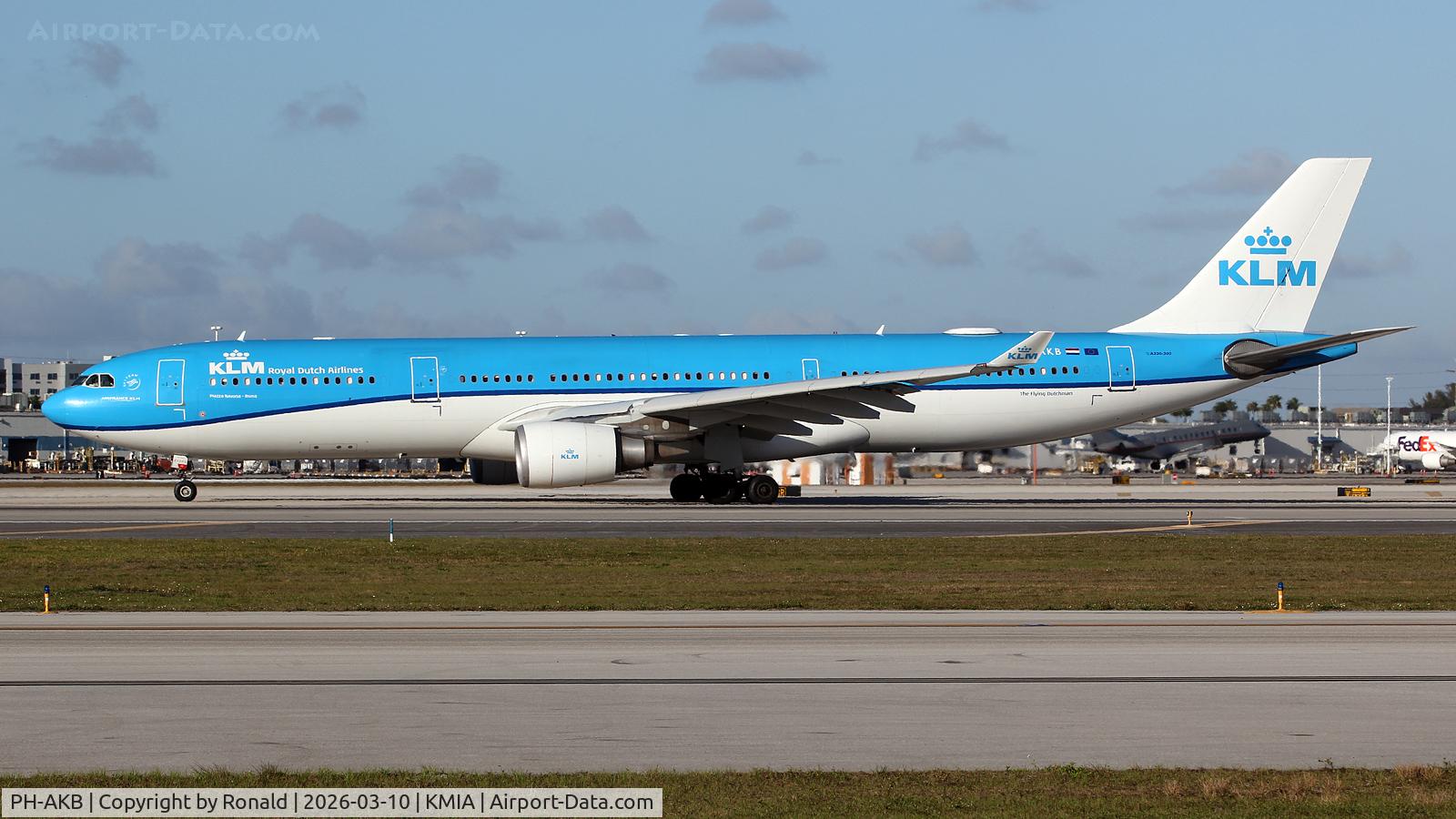 Aircraft PH-AKB, 2012 Airbus A330-303, c/n 1294, at mia, at KMIA, photo by Ronald
