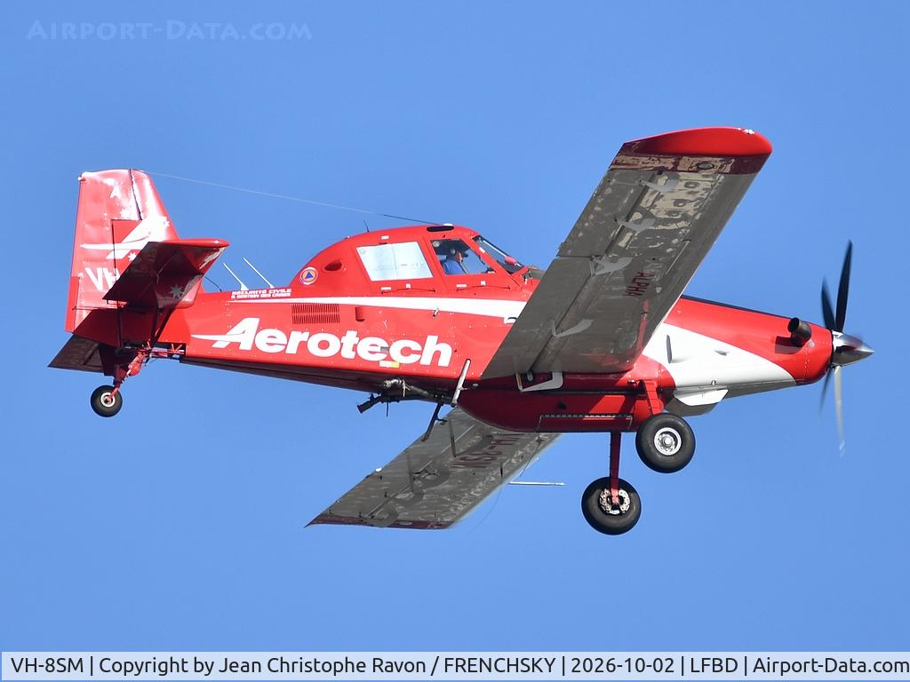 Aircraft VH-8SM, Air Tractor AT-802, c/n 802-1022, To Malte, at LFBD, photo by Jean Christophe Ravon / FRENCHSKY