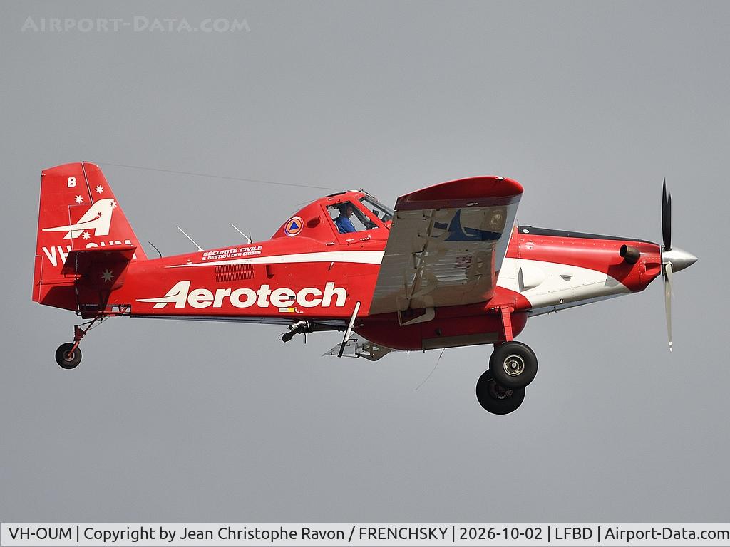Aircraft VH-OUM, Air Tractor AT-802A, c/n 802A-0764, To Malte, at LFBD, photo by Jean Christophe Ravon / FRENCHSKY