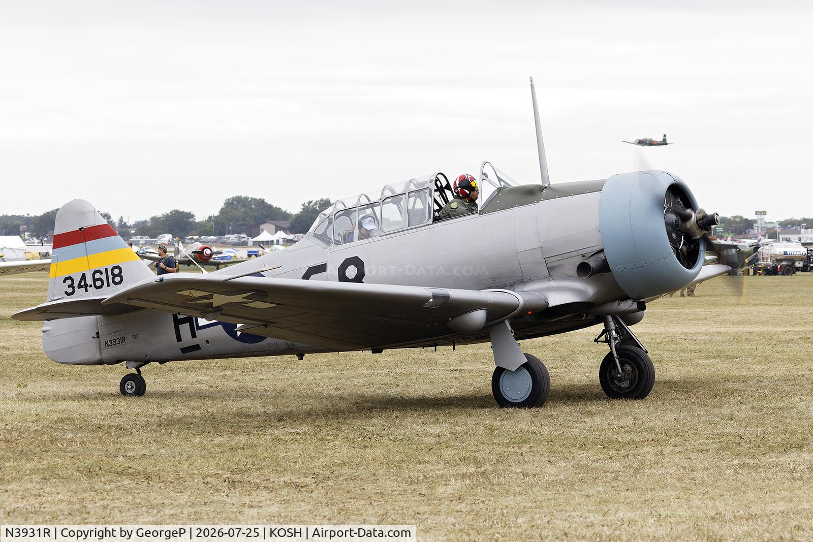 Aircraft N3931R, North American AT-6B Texan, c/n 84-923, Airventure 2026., at KOSH, photo by GeorgeP