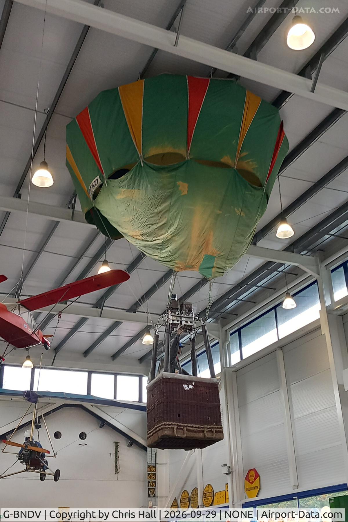 Aircraft G-BNDV, 1987 Cameron Balloons N-77, c/n 1427, Lakeland Motor Museum, at NONE, photo by Chris Hall
