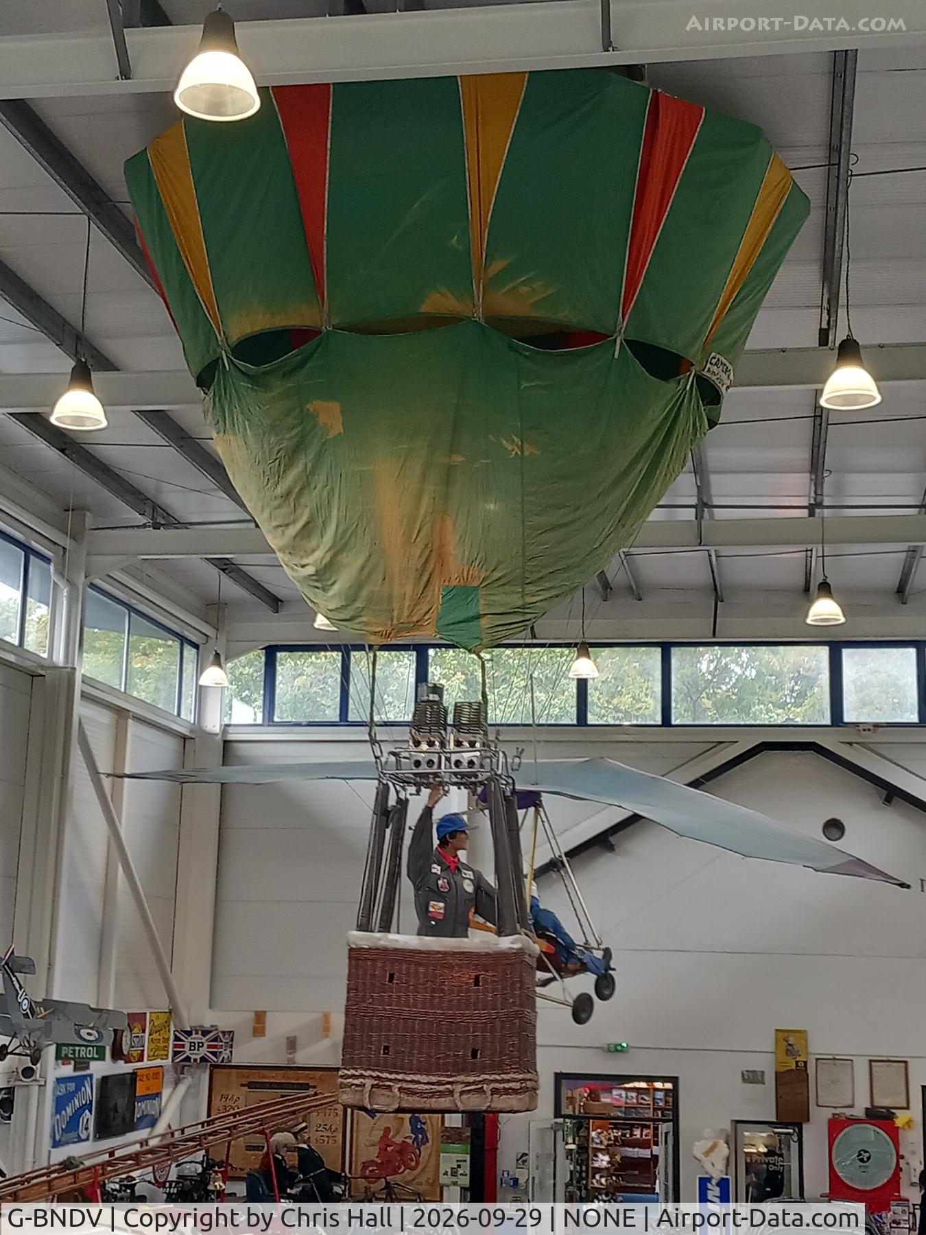 Aircraft G-BNDV, 1987 Cameron Balloons N-77, c/n 1427, Lakeland Motor Museum, at NONE, photo by Chris Hall