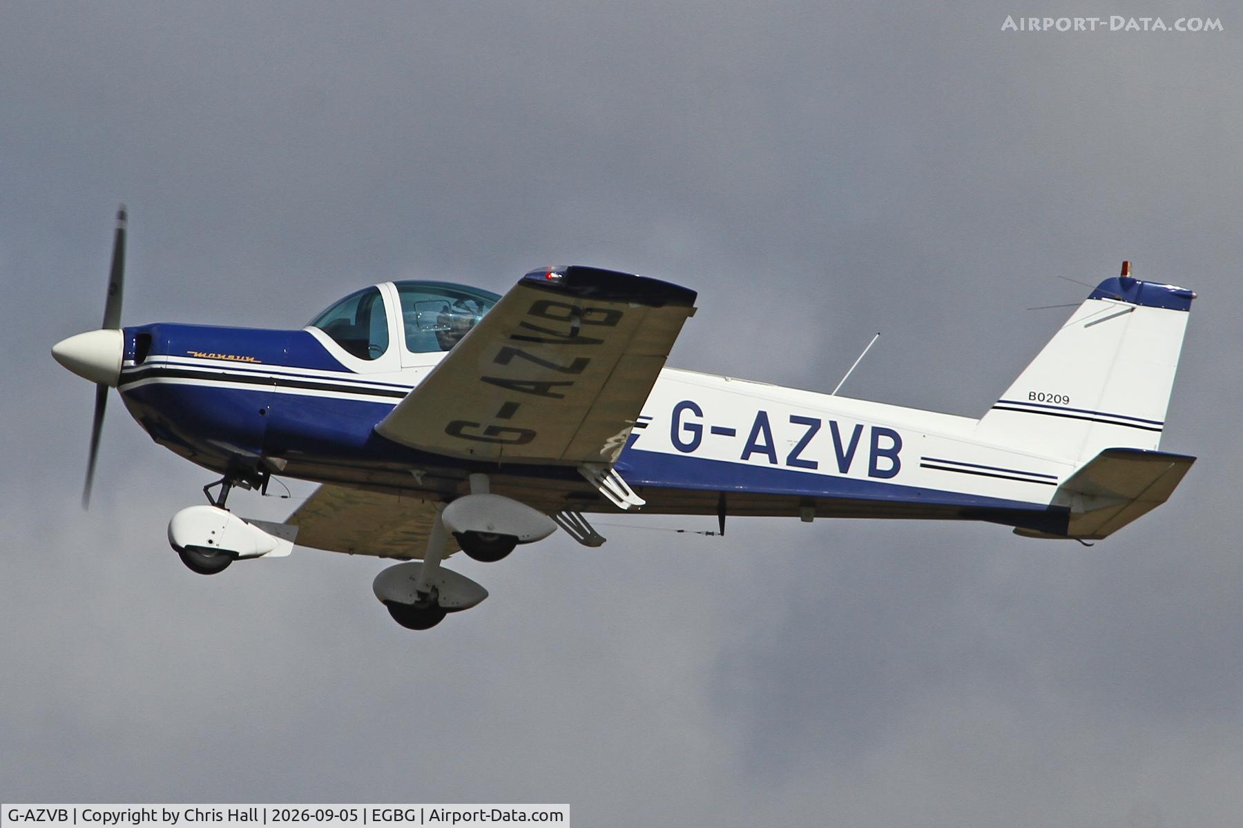 Aircraft G-AZVB, 1972 Bolkow Bo-209 Monsun, c/n 178, LAA 80th Anniversary Rally, at EGBG, photo by Chris Hall