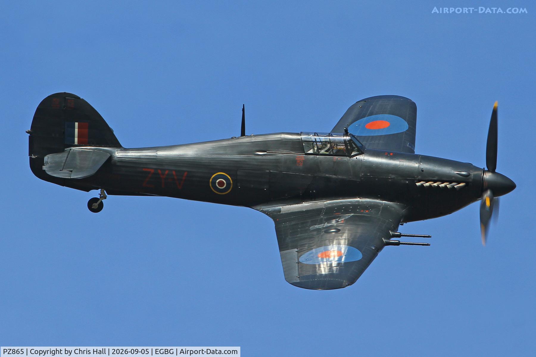 Aircraft PZ865, 1944 Hawker Hurricane IIC, c/n PZ865, LAA 80th Anniversary Rally, at EGBG, photo by Chris Hall