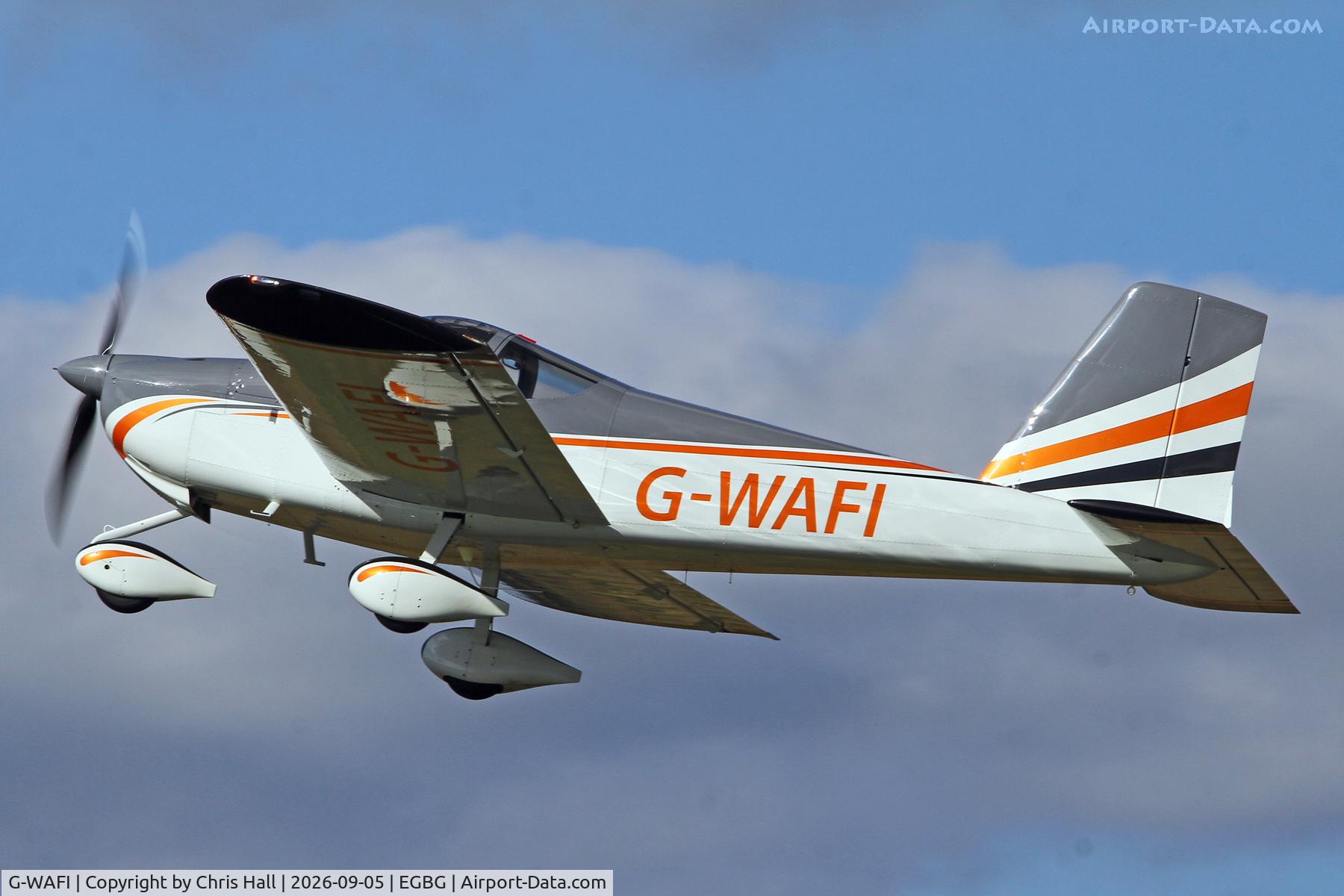 Aircraft G-WAFI, 2018 Vans RV-12, c/n LAA 363-15450, LAA 80th Anniversary Rally, at EGBG, photo by Chris Hall