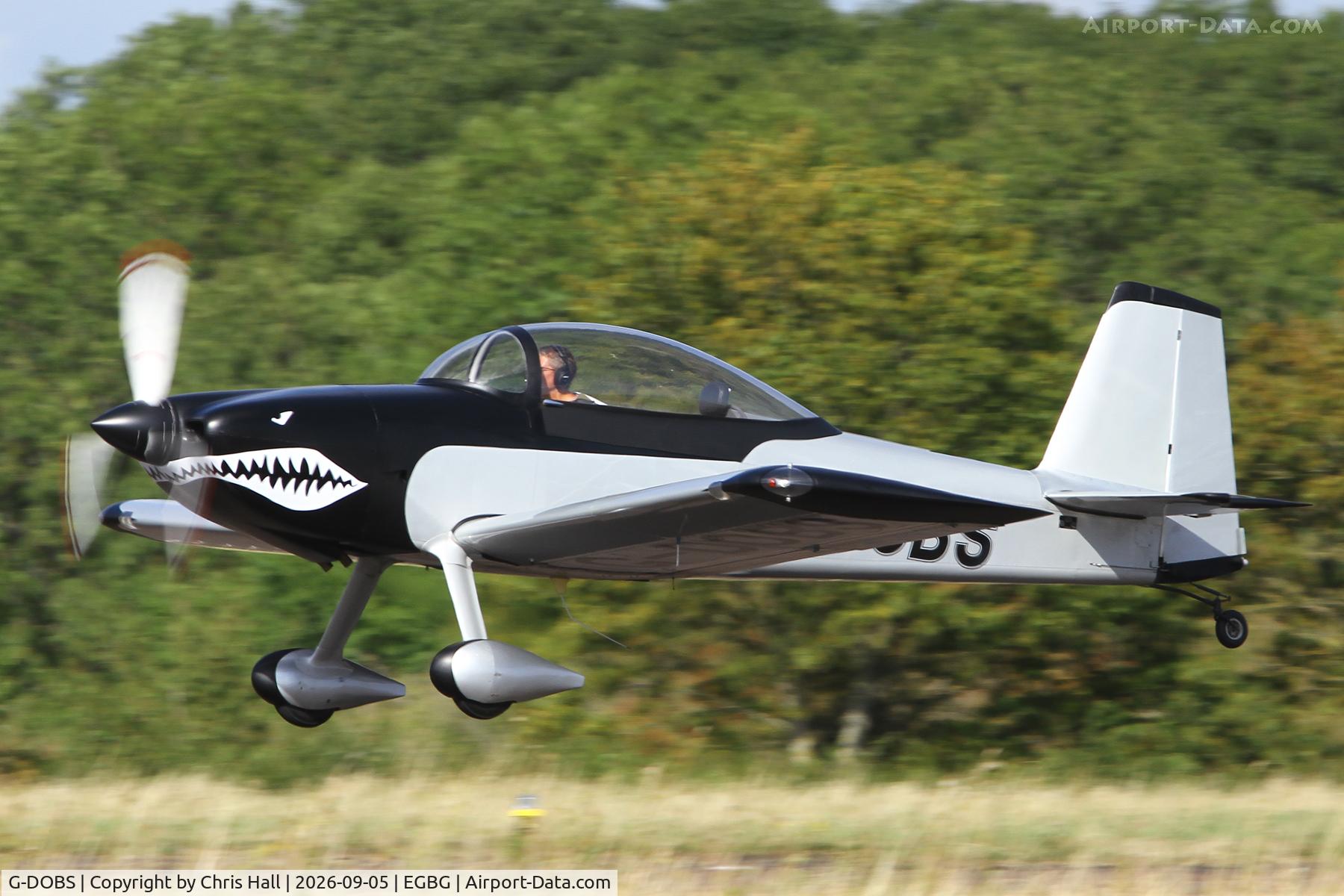 Aircraft G-DOBS, 2016 Vans RV-8, c/n PFA 303-14739, LAA 80th Anniversary Rally, at EGBG, photo by Chris Hall