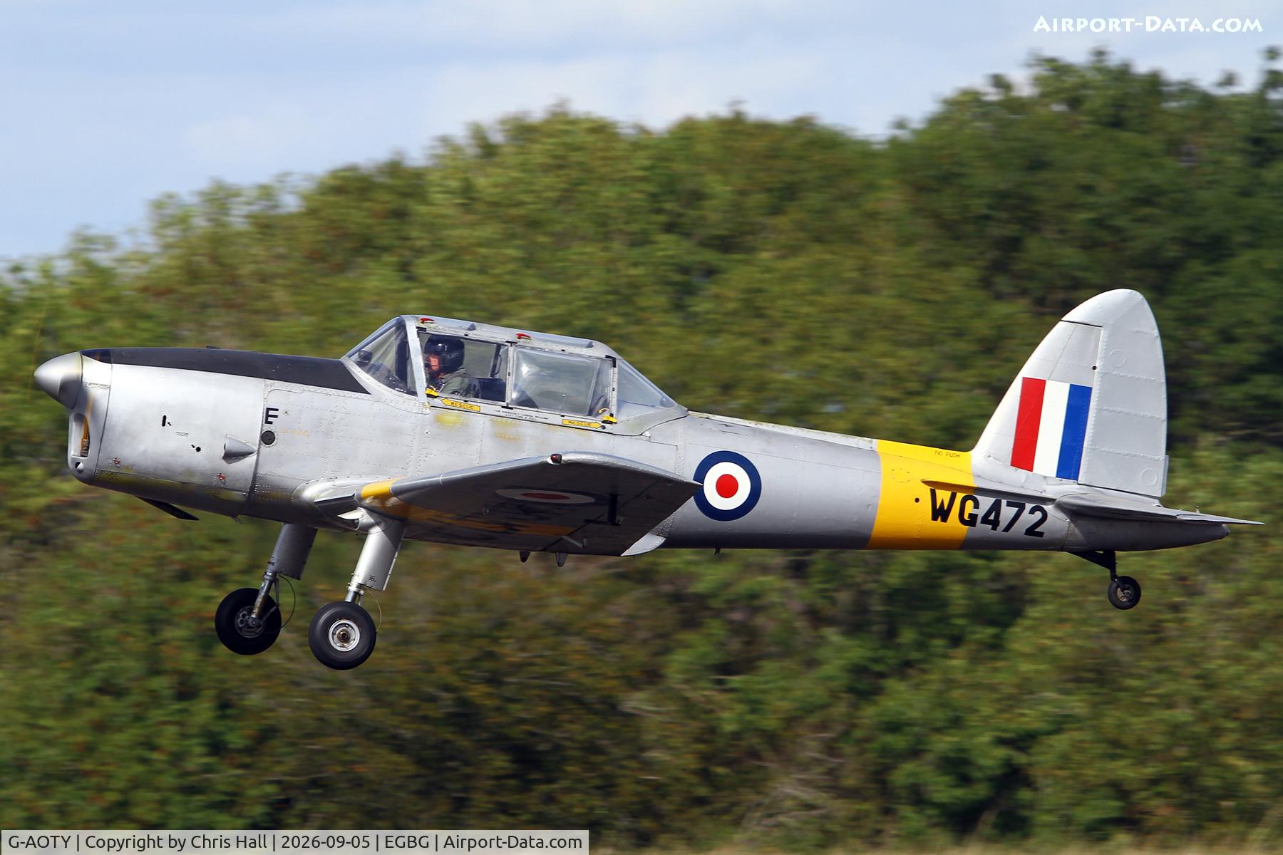 Aircraft G-AOTY, 1951 De Havilland DHC-1 Chipmunk 22A, c/n C1/0522, LAA 80th Anniversary Rally, at EGBG, photo by Chris Hall