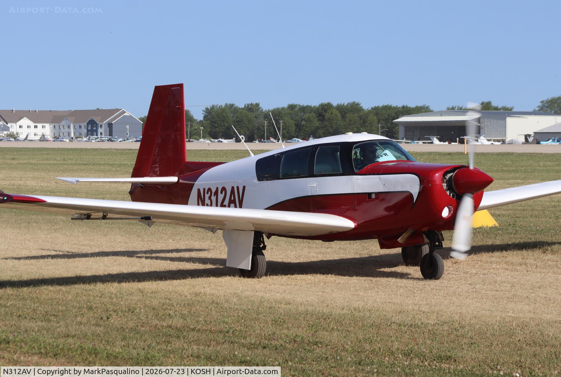 Aircraft N312AV, 1968 Mooney M20C Ranger, c/n 680049, Mooney M20C, at KOSH, photo by MarkPasqualino