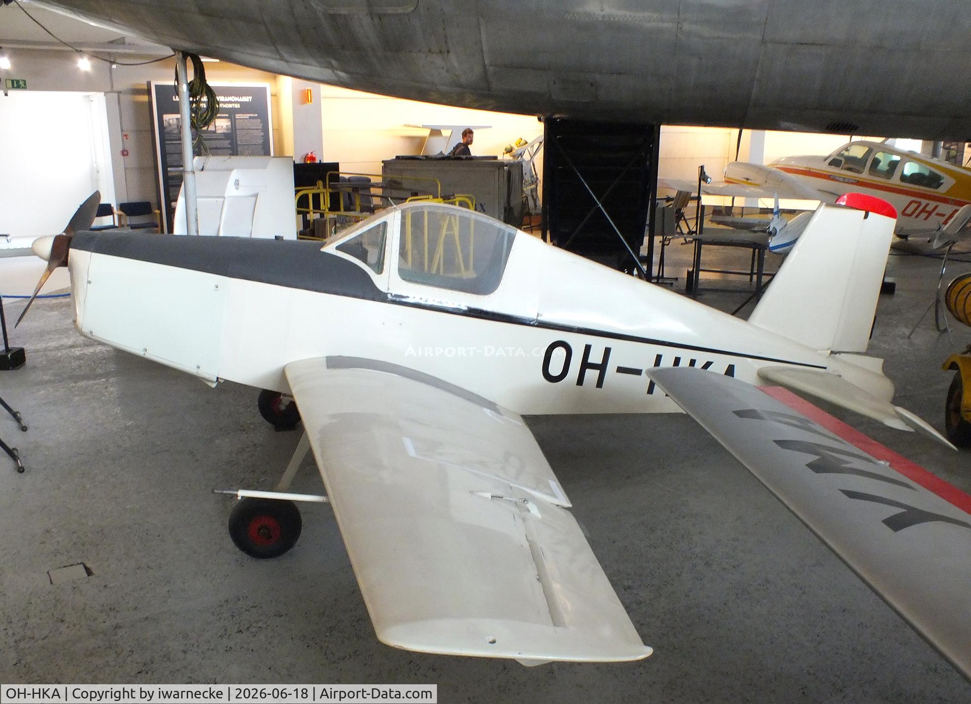 Aircraft OH-HKA, 1954 DI Juhani Heinonen Heinonen HK-1 Keltiäinen, c/n Prototype, Juhani Heinonen HK-1 Keltiäinen at the Suomen Ilmailumuseo (Finnish Aviation Museum), Vantaa, photo by iwarnecke