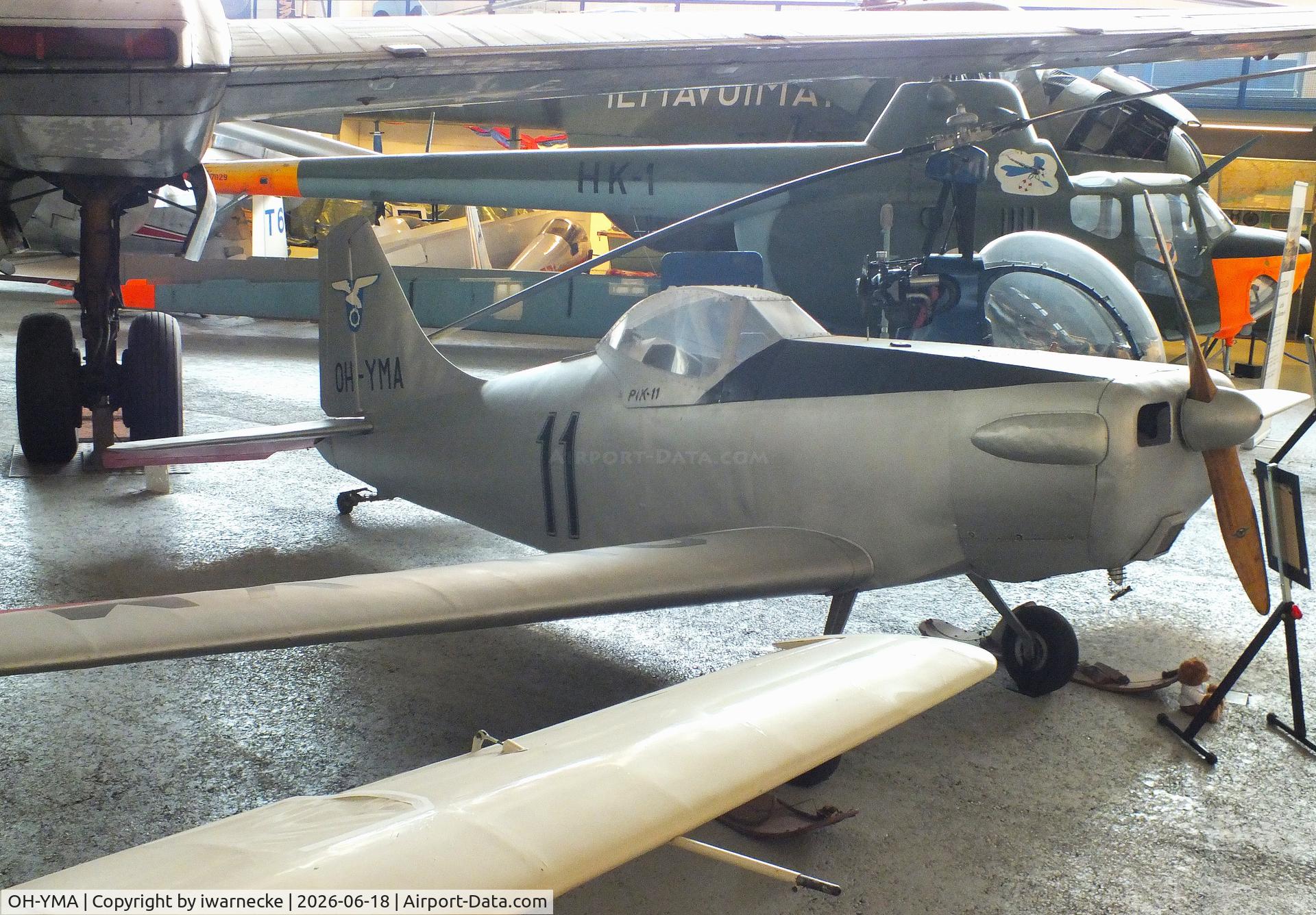 Aircraft OH-YMA, 1953 Polyteknikkojen Ilmailukerho PIK-11 Tumppu, c/n 1, Polyteknikkojen Ilmailukerho PIK-11 Tumppu at the Suomen Ilmailumuseo (Finnish Aviation Museum), Vantaa, photo by iwarnecke