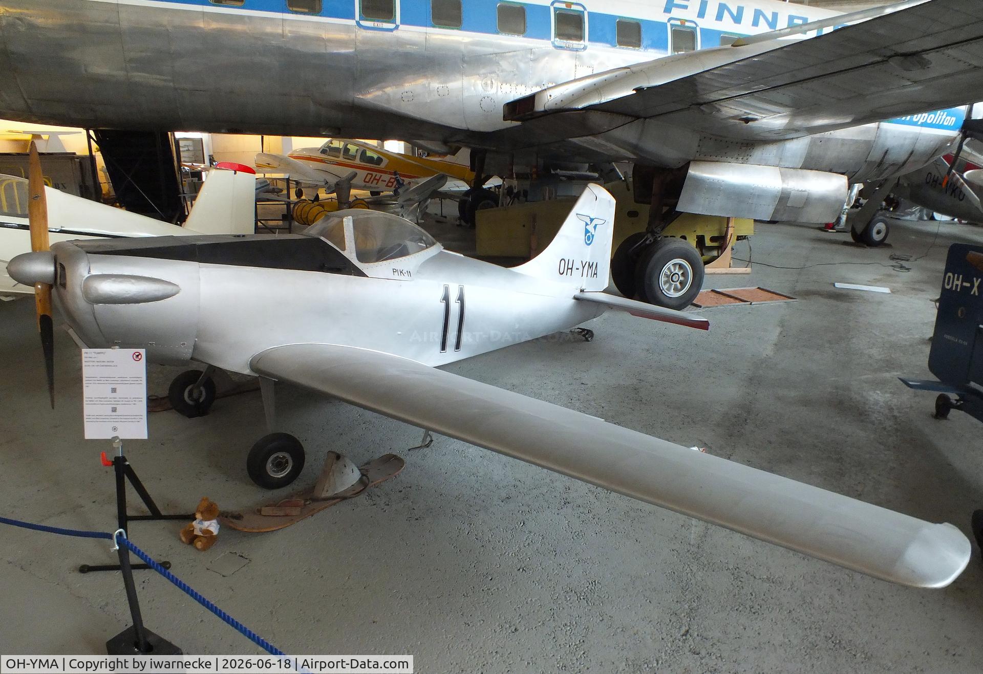 Aircraft OH-YMA, 1953 Polyteknikkojen Ilmailukerho PIK-11 Tumppu, c/n 1, Polyteknikkojen Ilmailukerho PIK-11 Tumppu at the Suomen Ilmailumuseo (Finnish Aviation Museum), Vantaa, photo by iwarnecke