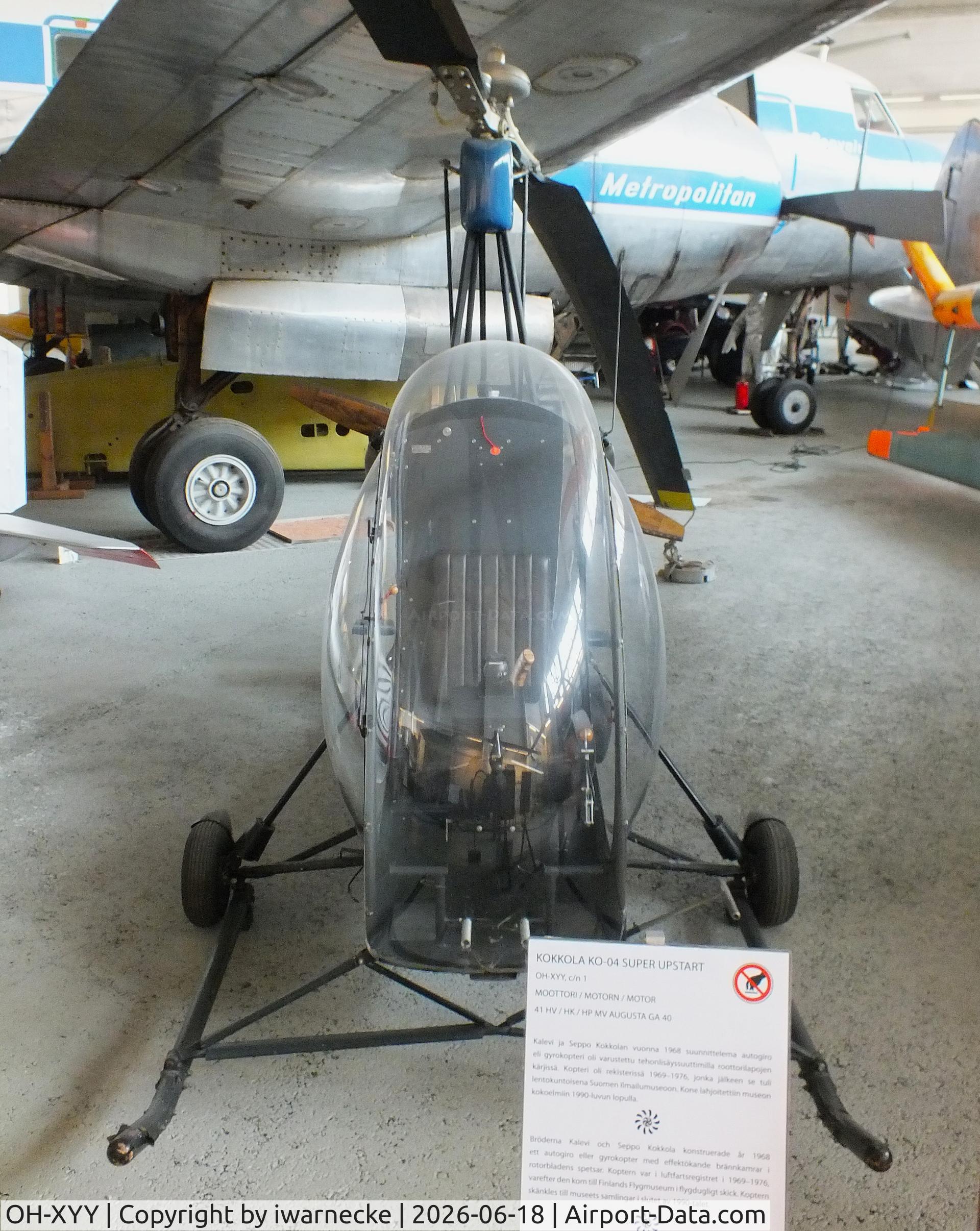 Aircraft OH-XYY, 1969 Kokkola Ko-04 Super Upstart, c/n 01, Kokkola Ko-04 Super Upstart at the Suomen Ilmailumuseo (Finnish Aviation Museum), Vantaa, photo by iwarnecke