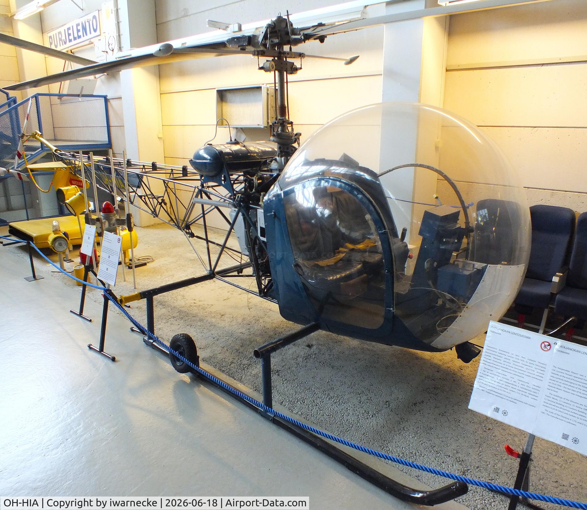 Aircraft OH-HIA, 1953 Bell 47D-1, c/n 646, Bell 47D-1 at the Suomen Ilmailumuseo (Finnish Aviation Museum), Vantaa, photo by iwarnecke
