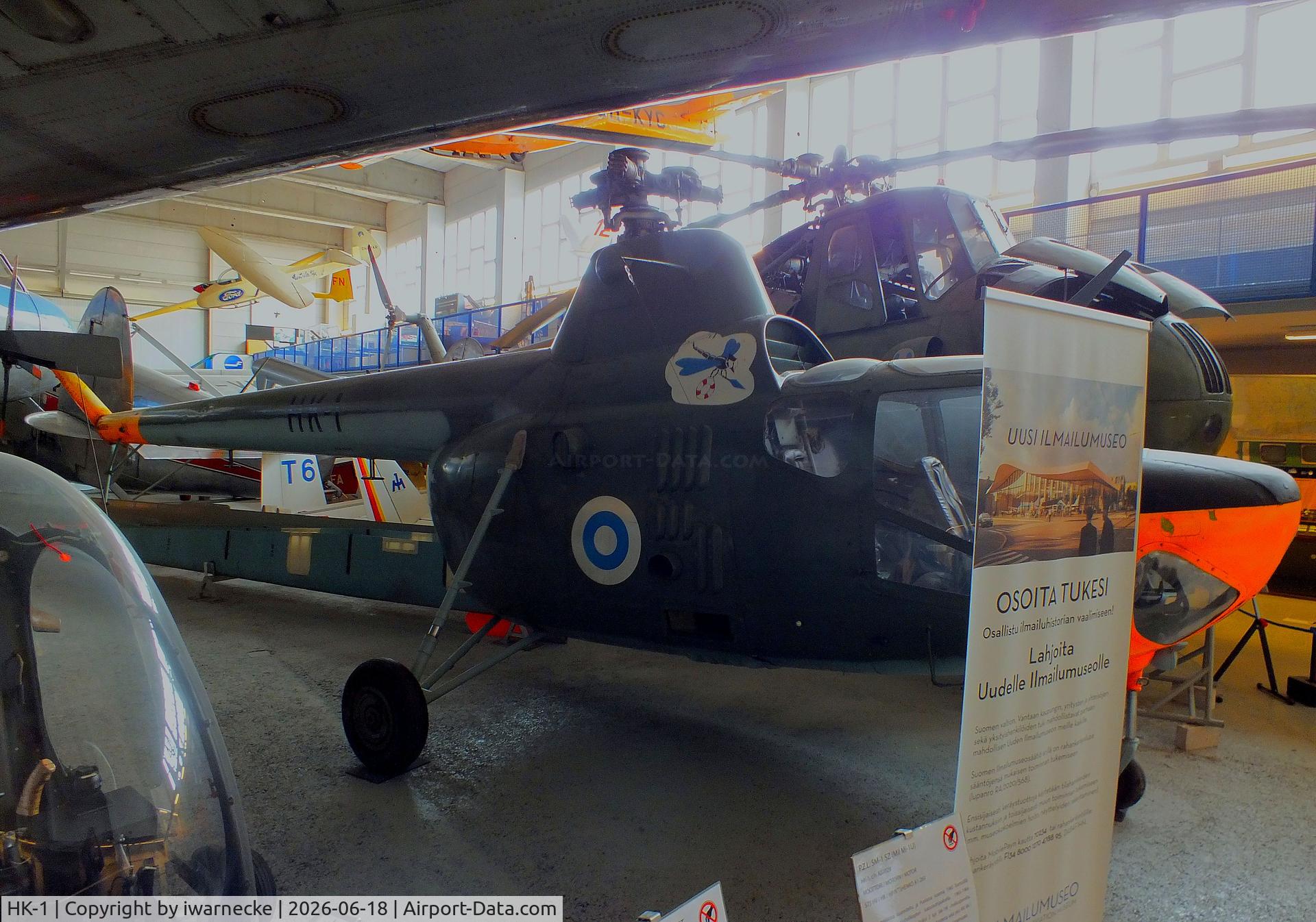 Aircraft HK-1, 1960 PZL-Swidnik SM-1-600, c/n A07029, PZL-Swidnik SM-1SZ (Mil Mi-1U HARE) at the Suomen Ilmailumuseo (Finnish Aviation Museum), Vantaa, photo by iwarnecke