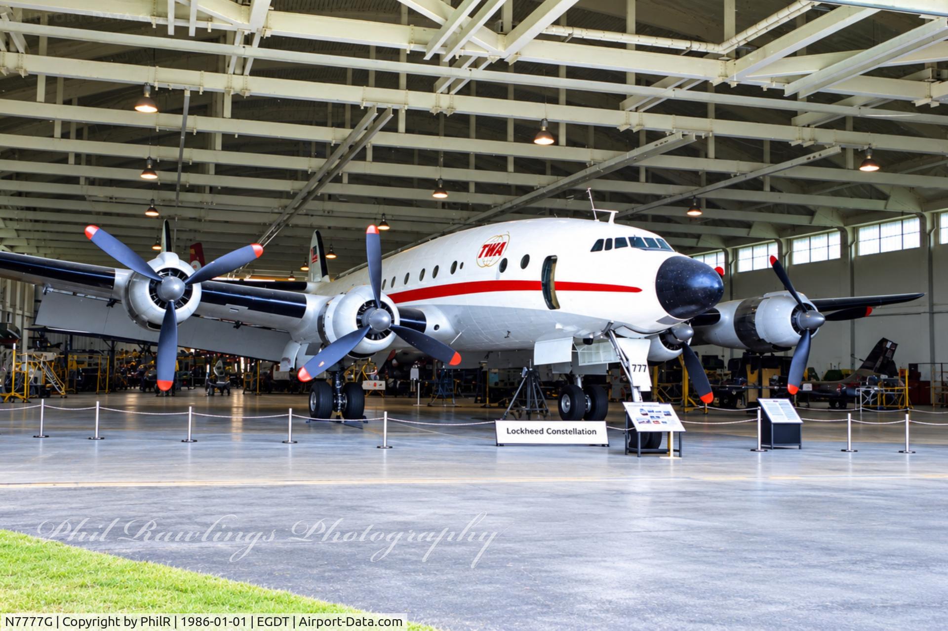 Aircraft N7777G, 1947 Lockheed L-749A Constellation, c/n 2553, N7777G (G-CONI) 1947 L-749A Constellation TWA Wroughton, at EGDT, photo by PhilR