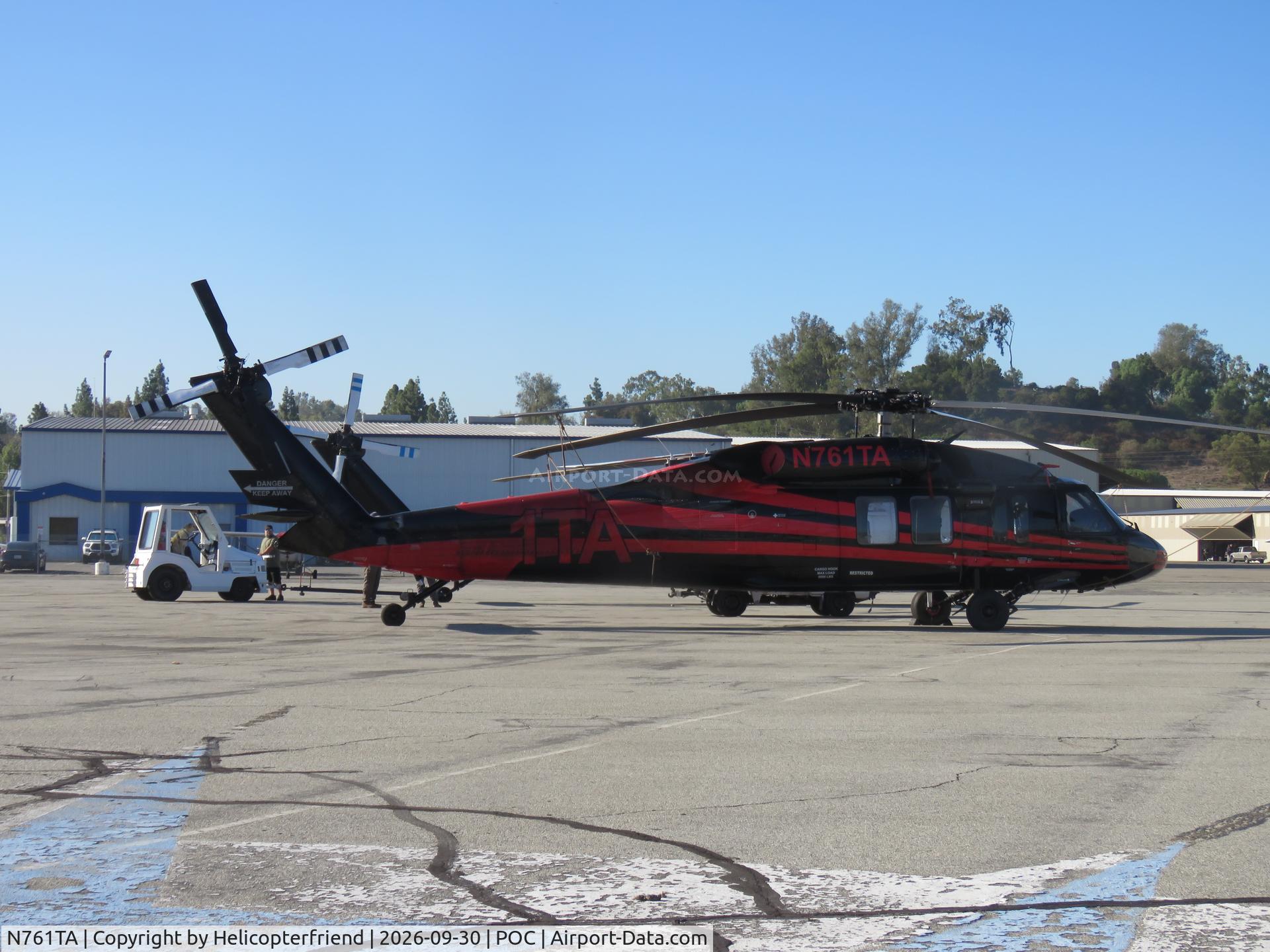 Aircraft N761TA, 1984 Sikorsky UH-60A Blackhawk, c/n 80-2410 (70-852), Being checked over, at POC, photo by Helicopterfriend