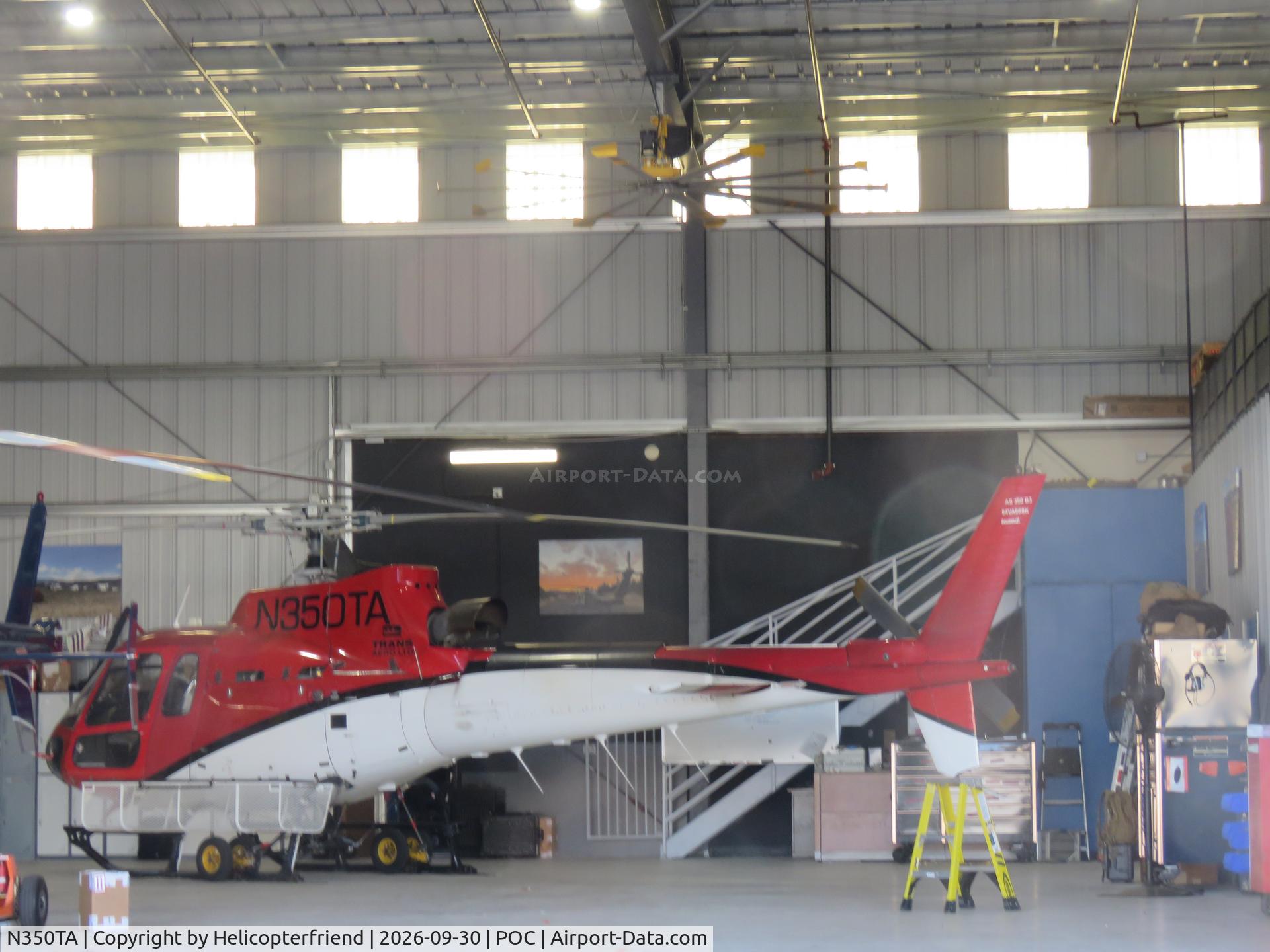 Aircraft N350TA, 2000 Eurocopter AS-350B-3 Ecureuil Ecureuil, c/n 3283, Hangered, at POC, photo by Helicopterfriend