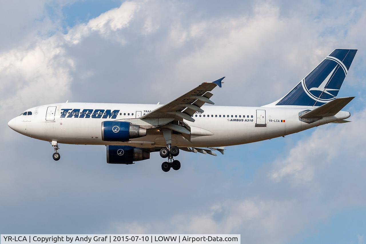 Aircraft YR-LCA, 1992 Airbus A310-325, c/n 636, Tarom A310-300, at LOWW, photo by Andy Graf