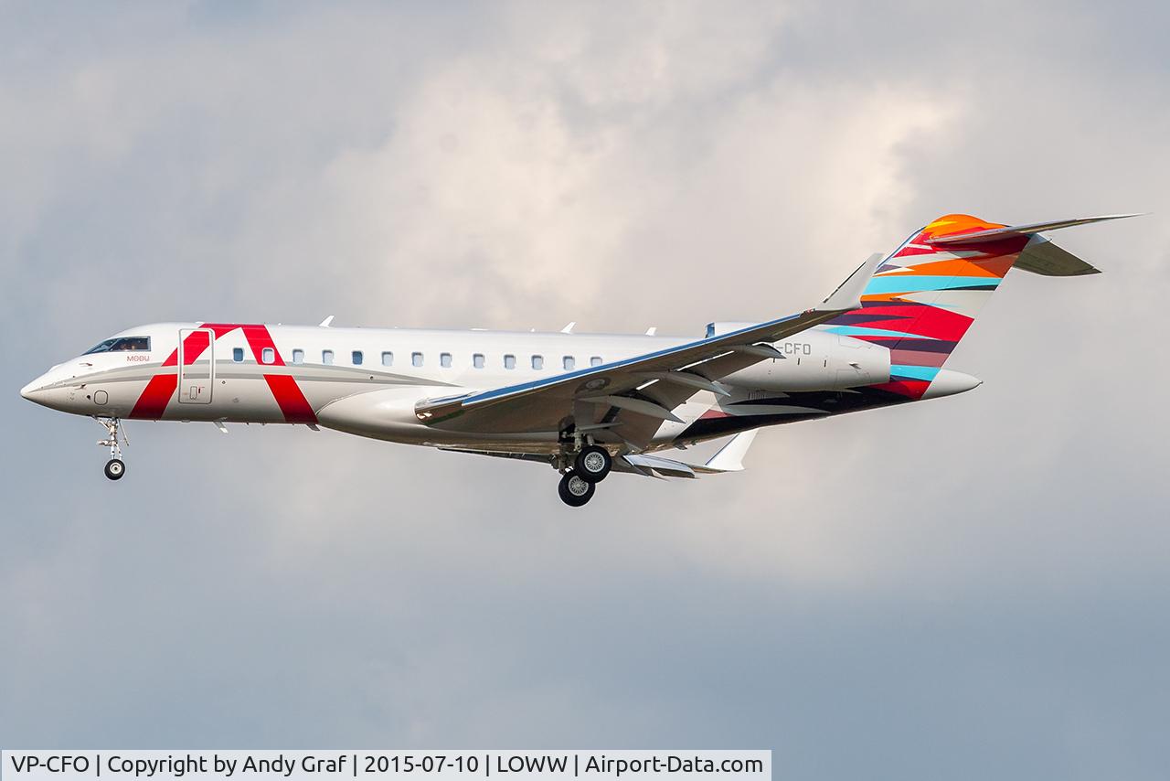 Aircraft VP-CFO, 2013 Bombardier BD-700-1A10 Global 6000, c/n 9635, Untitled BD700, at LOWW, photo by Andy Graf