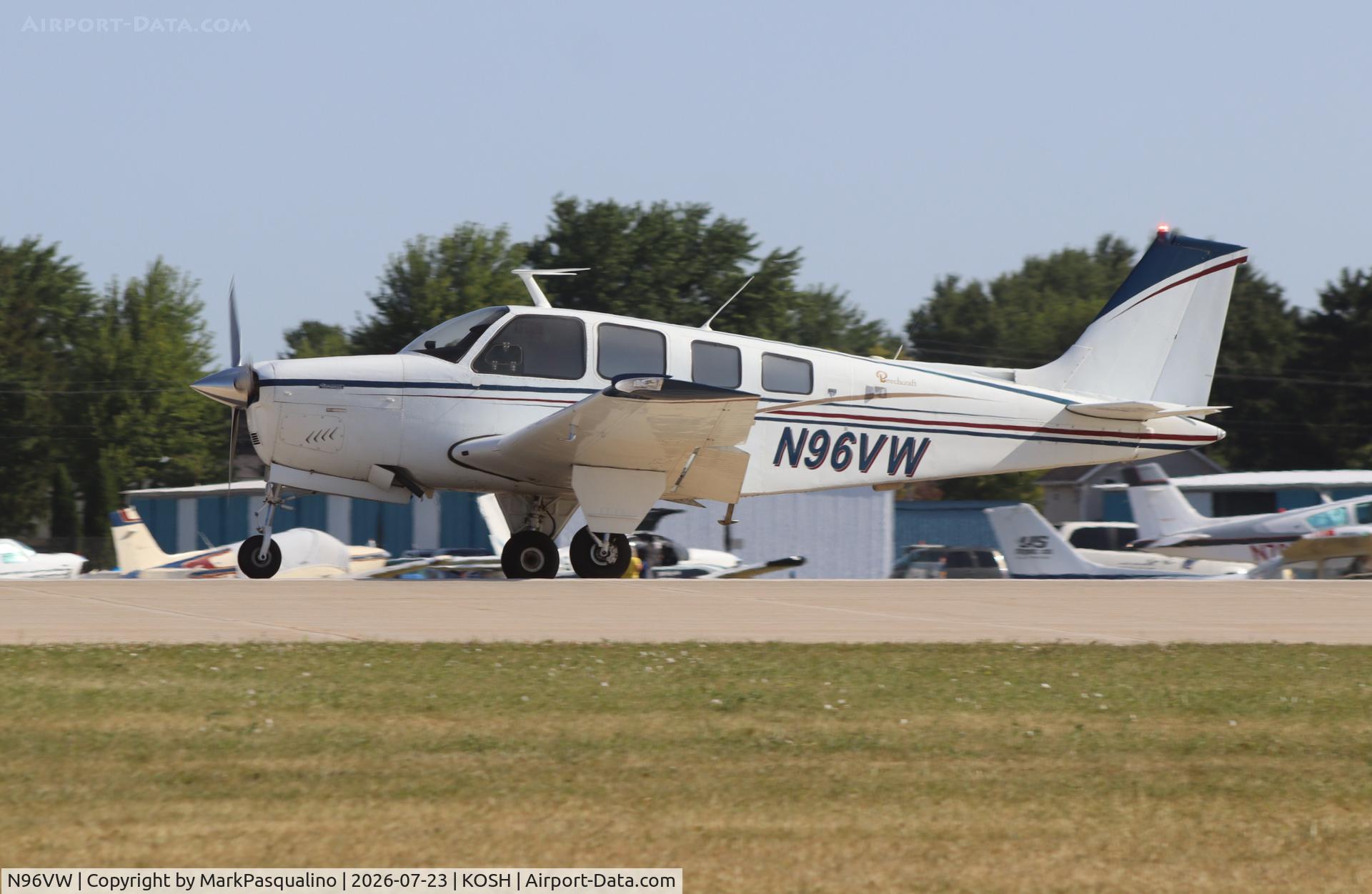 Aircraft N96VW, Beech A36 Bonanza 36, c/n E-1189, Beech A36, at KOSH, photo by MarkPasqualino
