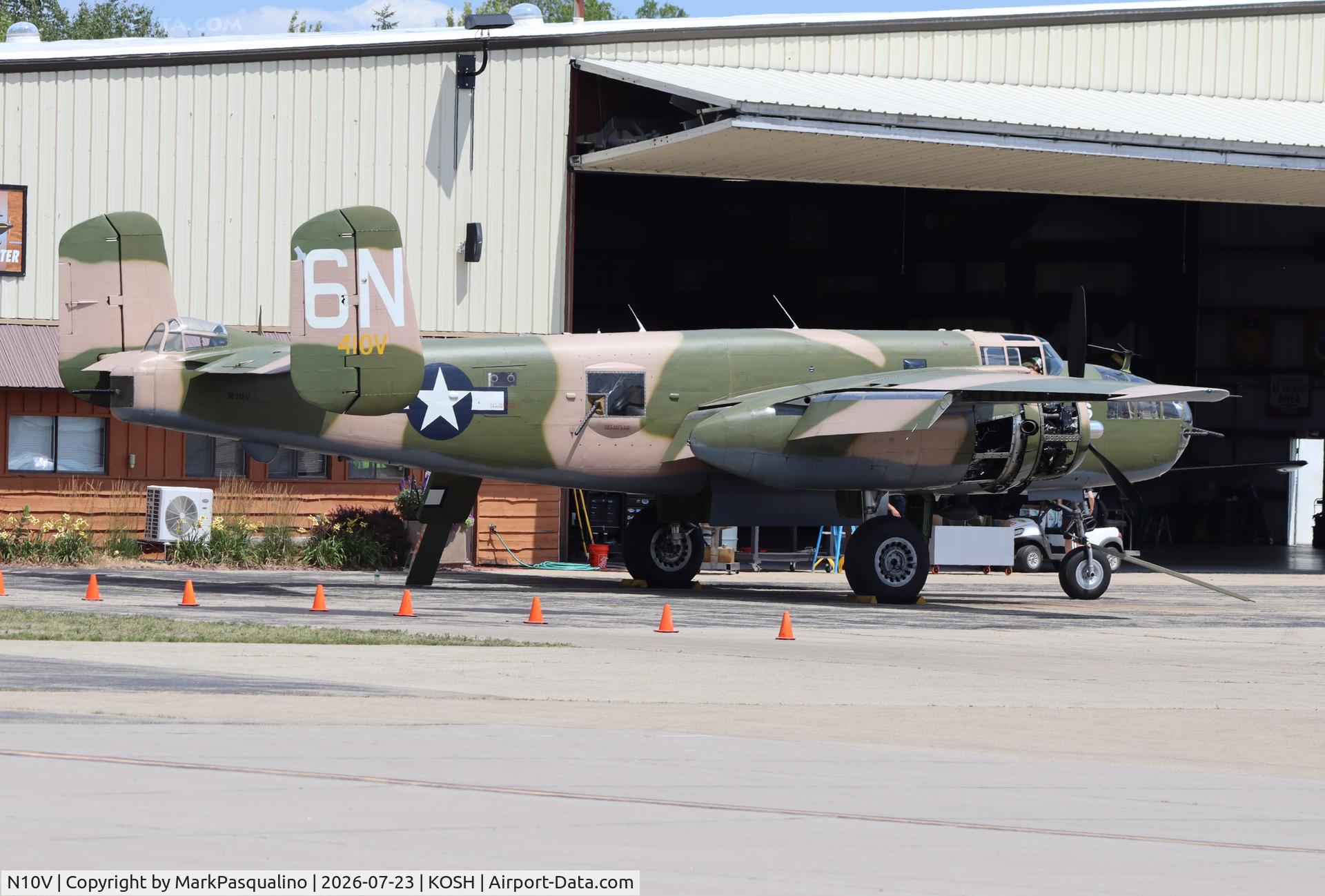 Aircraft N10V, 1943 North American B-25H Mitchell, c/n 98-21433, North American B-25H, at KOSH, photo by MarkPasqualino
