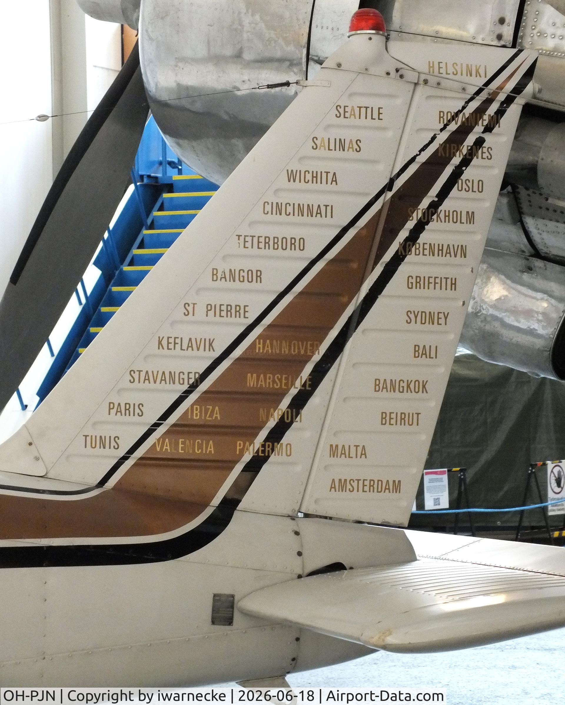 Aircraft OH-PJN, 1968 Piper PA-28R 180 Cherokee Arrow, c/n 28R-30885, Piper PA-28R-180 Cherokee Arrow at the Suomen Ilmailumuseo (Finnish Aviation Museum), Vantaa, photo by iwarnecke