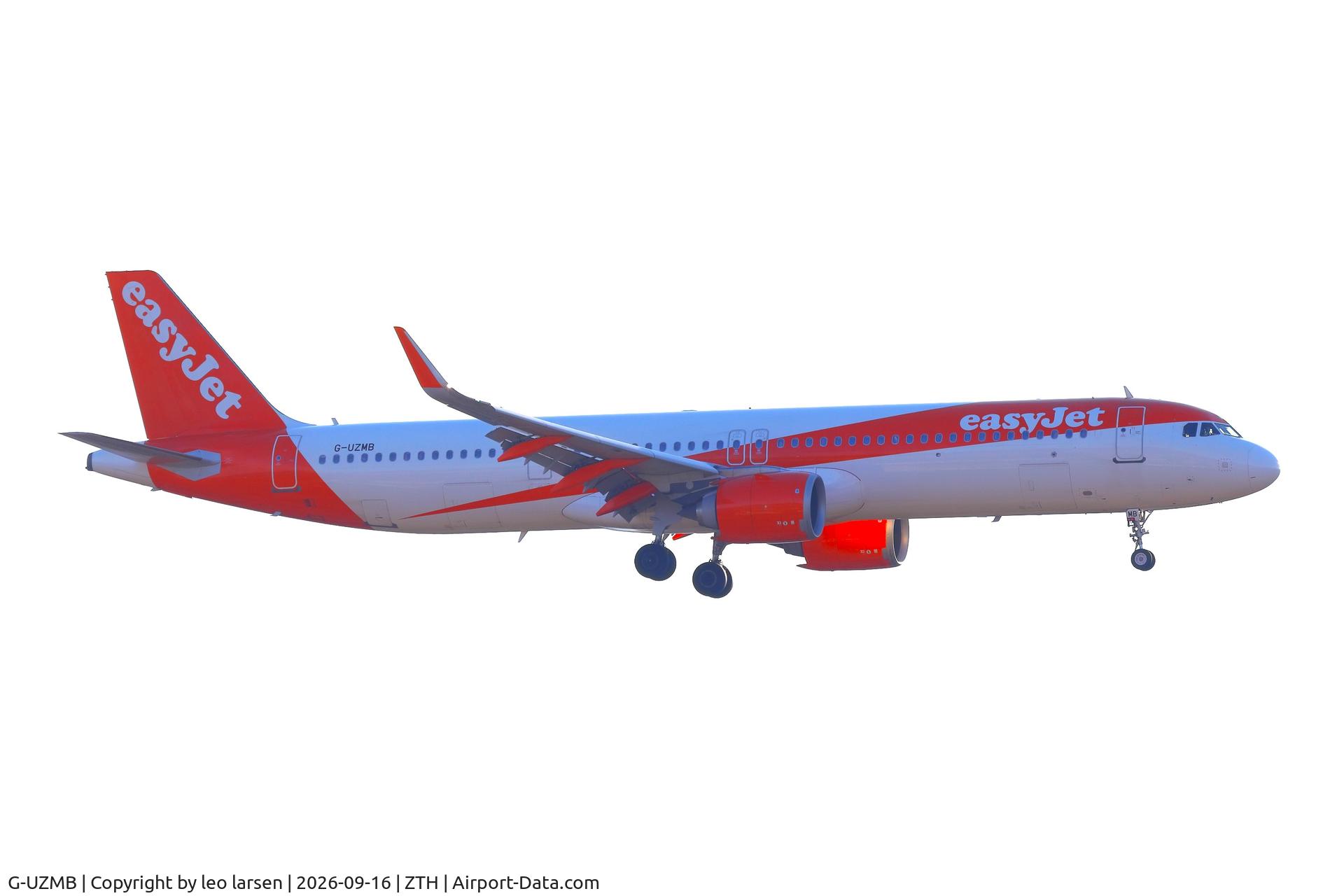 Aircraft G-UZMB, 2018 Airbus A321-251NX, c/n 8369, Zakynthos 16.9.2026, at ZTH, photo by leo larsen