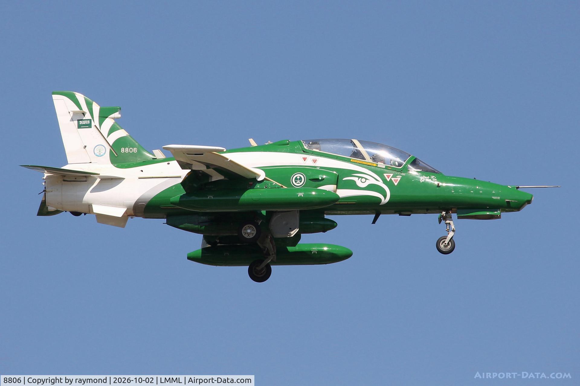 Aircraft 8806, British Aerospace Hawk Mk.165, c/n ST039, Bae Hawk T.165 of RSAF Aerobatic Team reg 8806 n final approach Malta RW13., at LMML, photo by raymond