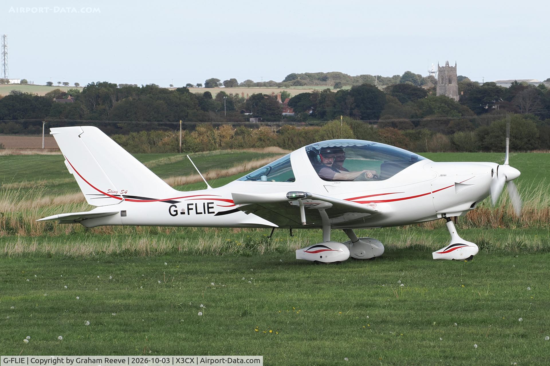 Aircraft G-FLIE, 2025 TL Ultralight TL 2000 Sting S4, c/n 25 ST 515, Just landed at Northrepps., at X3CX, photo by Graham Reeve