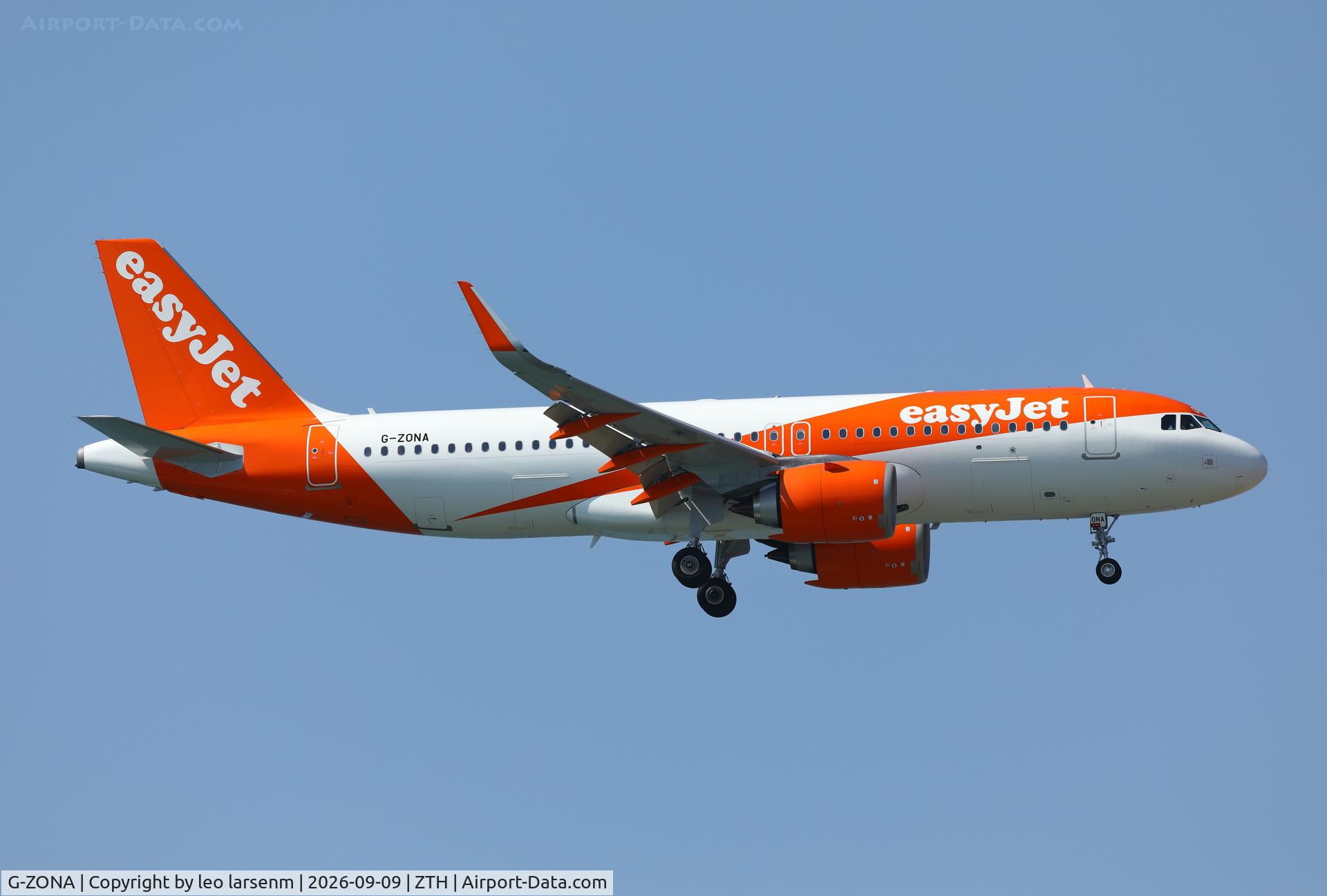 Aircraft G-ZONA, Airbus A320-251N, c/n 13372, Zakynthos 9.9.2026, at ZTH, photo by leo larsenm