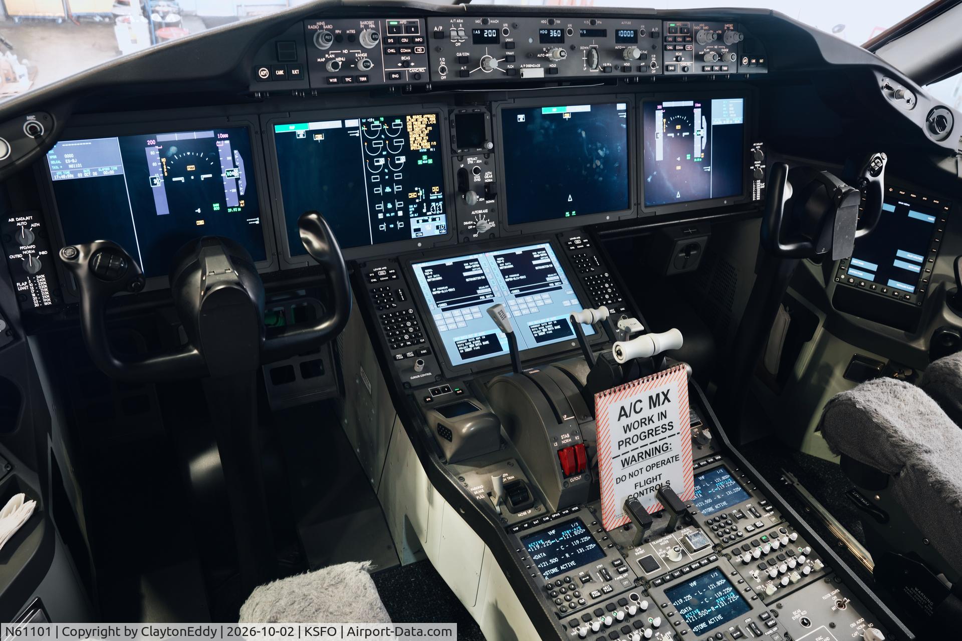 Aircraft N61101, 2025 Boeing 787-9 Dreamliner Dreamliner, c/n 68647 l/n 1267, SFO 2026, at KSFO, photo by ClaytonEddy