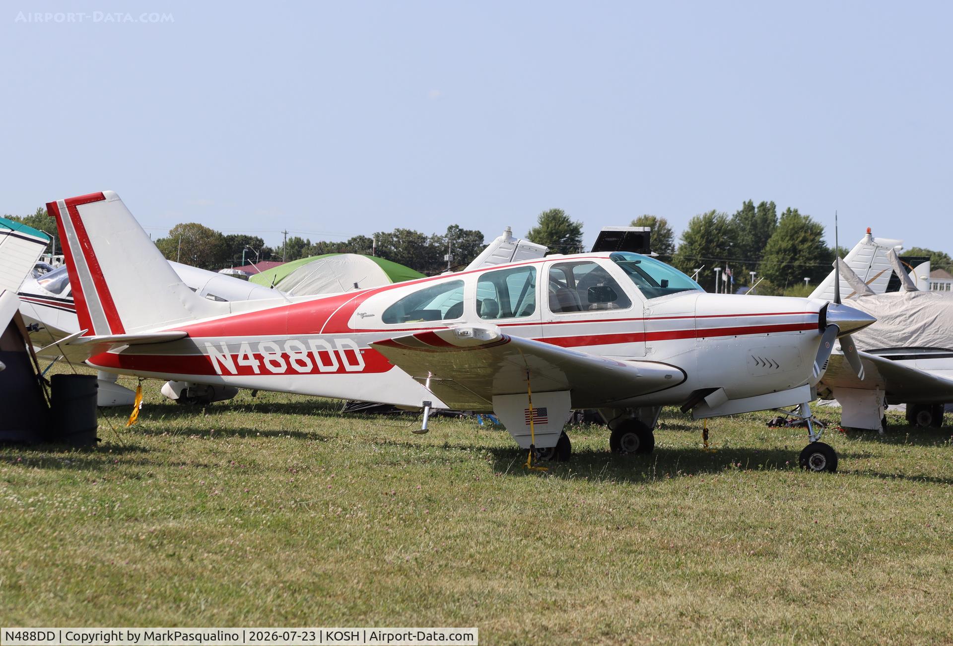 Aircraft N488DD, 1967 Beech 35-C33A Debonair, c/n CE-143, Beech C33A, at KOSH, photo by MarkPasqualino