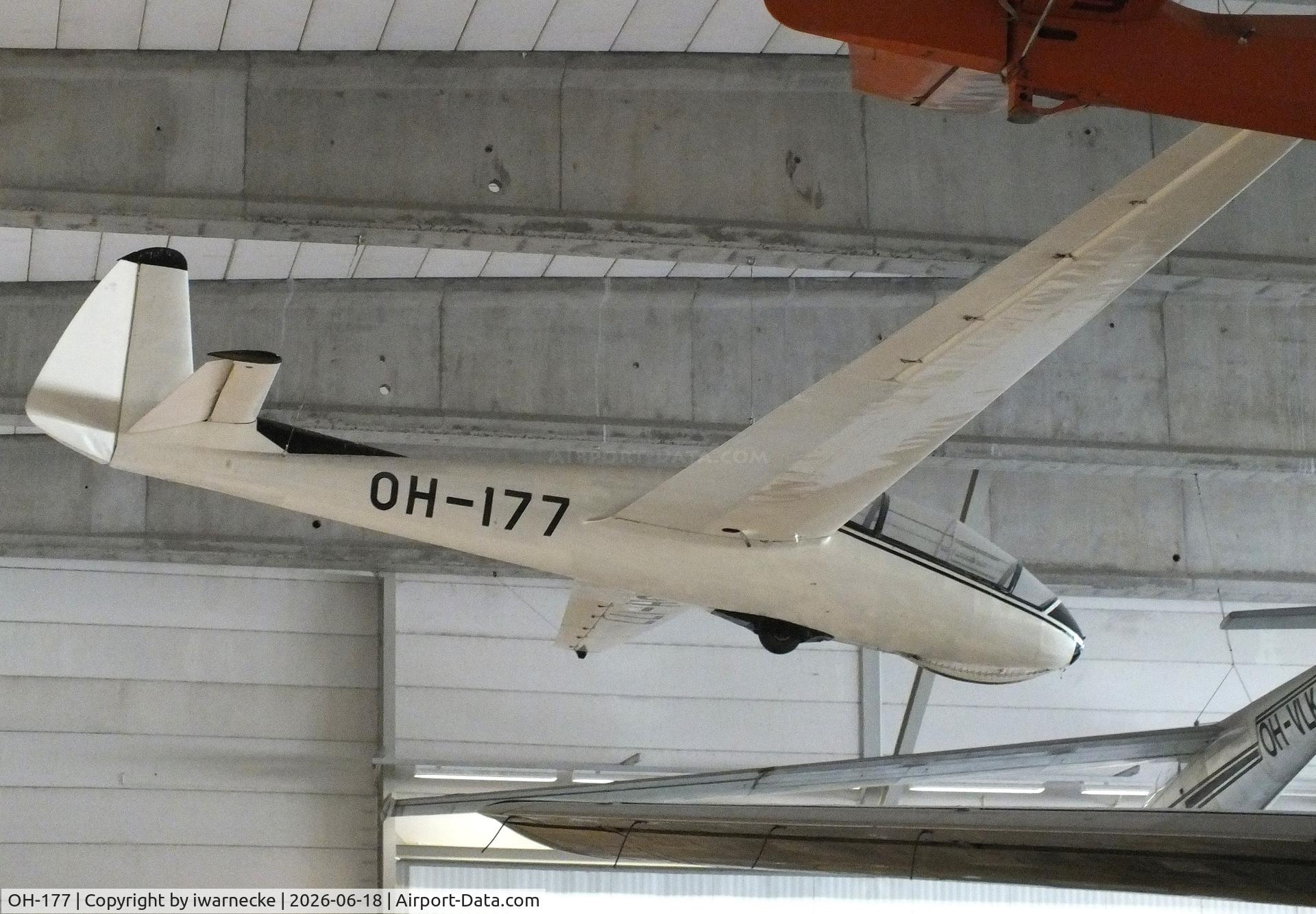 Aircraft OH-177, PZL-Bielsko SZD-9bis Bocian 1C, c/n P-284, PZL-Bielsko SZD-9bis Bocian 1C at the Suomen Ilmailumuseo (Finnish Aviation Museum), Vantaa, photo by iwarnecke