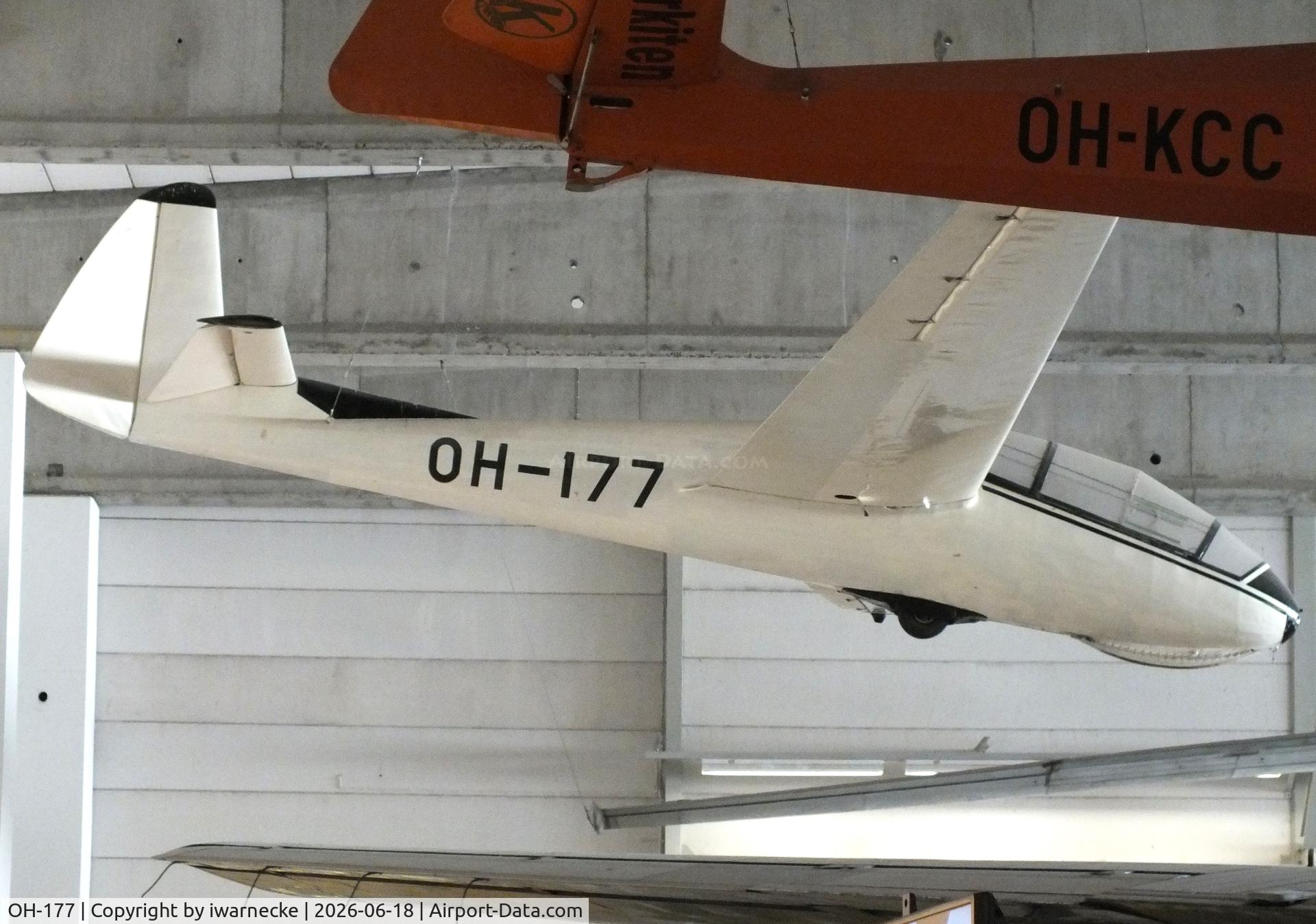 Aircraft OH-177, PZL-Bielsko SZD-9bis Bocian 1C, c/n P-284, PZL-Bielsko SZD-9bis Bocian 1C at the Suomen Ilmailumuseo (Finnish Aviation Museum), Vantaa, photo by iwarnecke