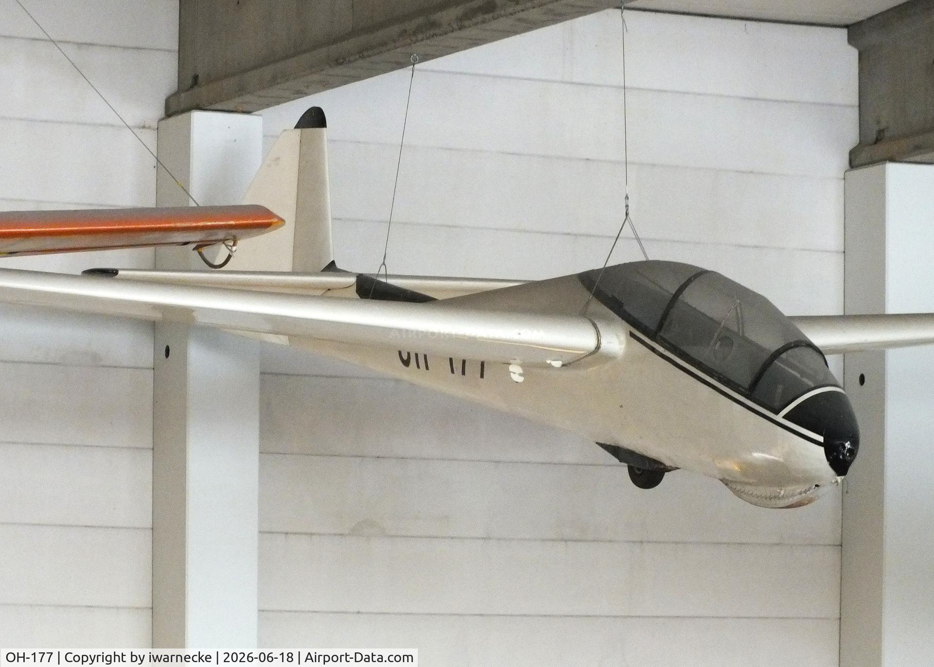 Aircraft OH-177, PZL-Bielsko SZD-9bis Bocian 1C, c/n P-284, PZL-Bielsko SZD-9bis Bocian 1C at the Suomen Ilmailumuseo (Finnish Aviation Museum), Vantaa, photo by iwarnecke