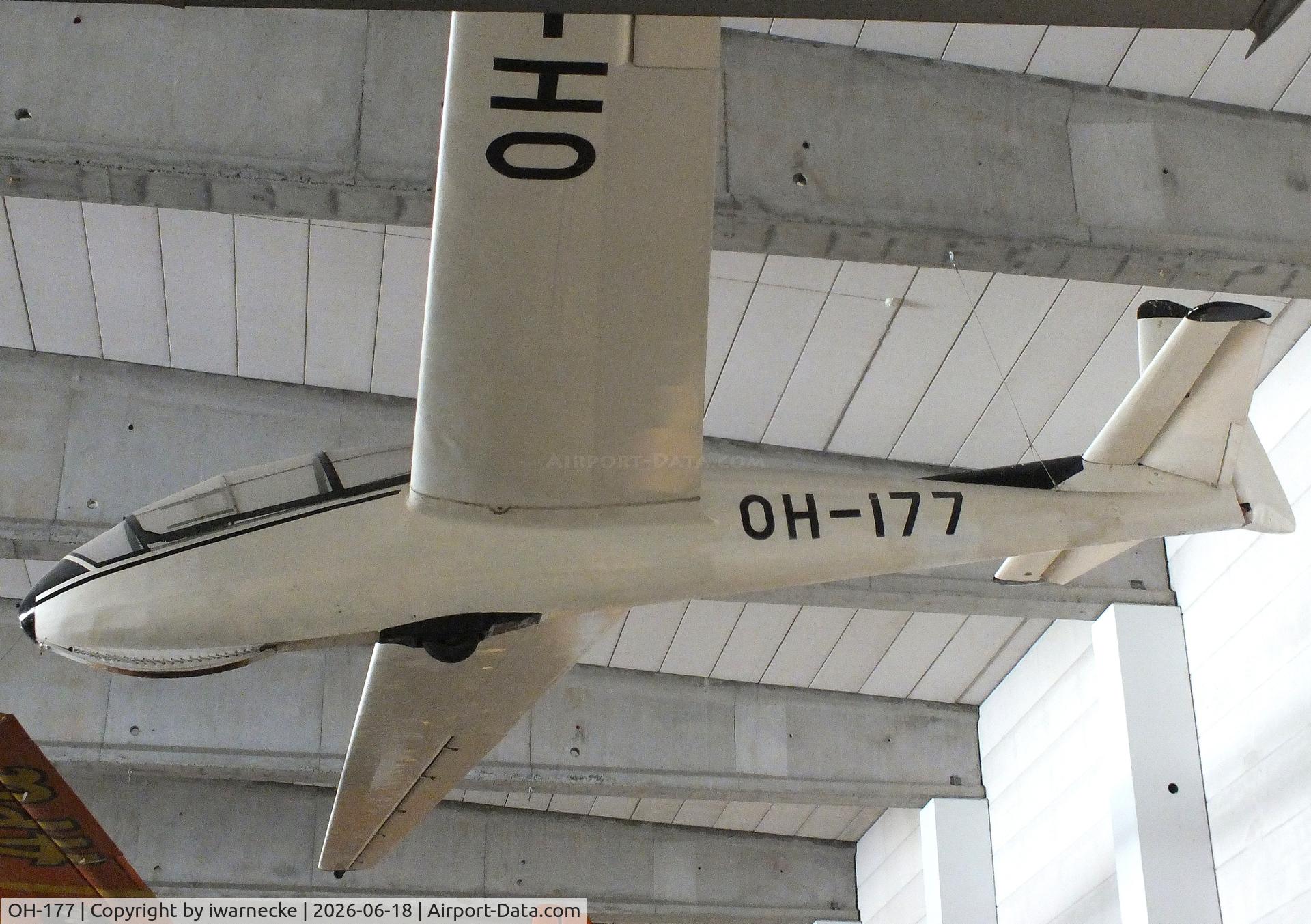 Aircraft OH-177, PZL-Bielsko SZD-9bis Bocian 1C, c/n P-284, PZL-Bielsko SZD-9bis Bocian 1C at the Suomen Ilmailumuseo (Finnish Aviation Museum), Vantaa, photo by iwarnecke