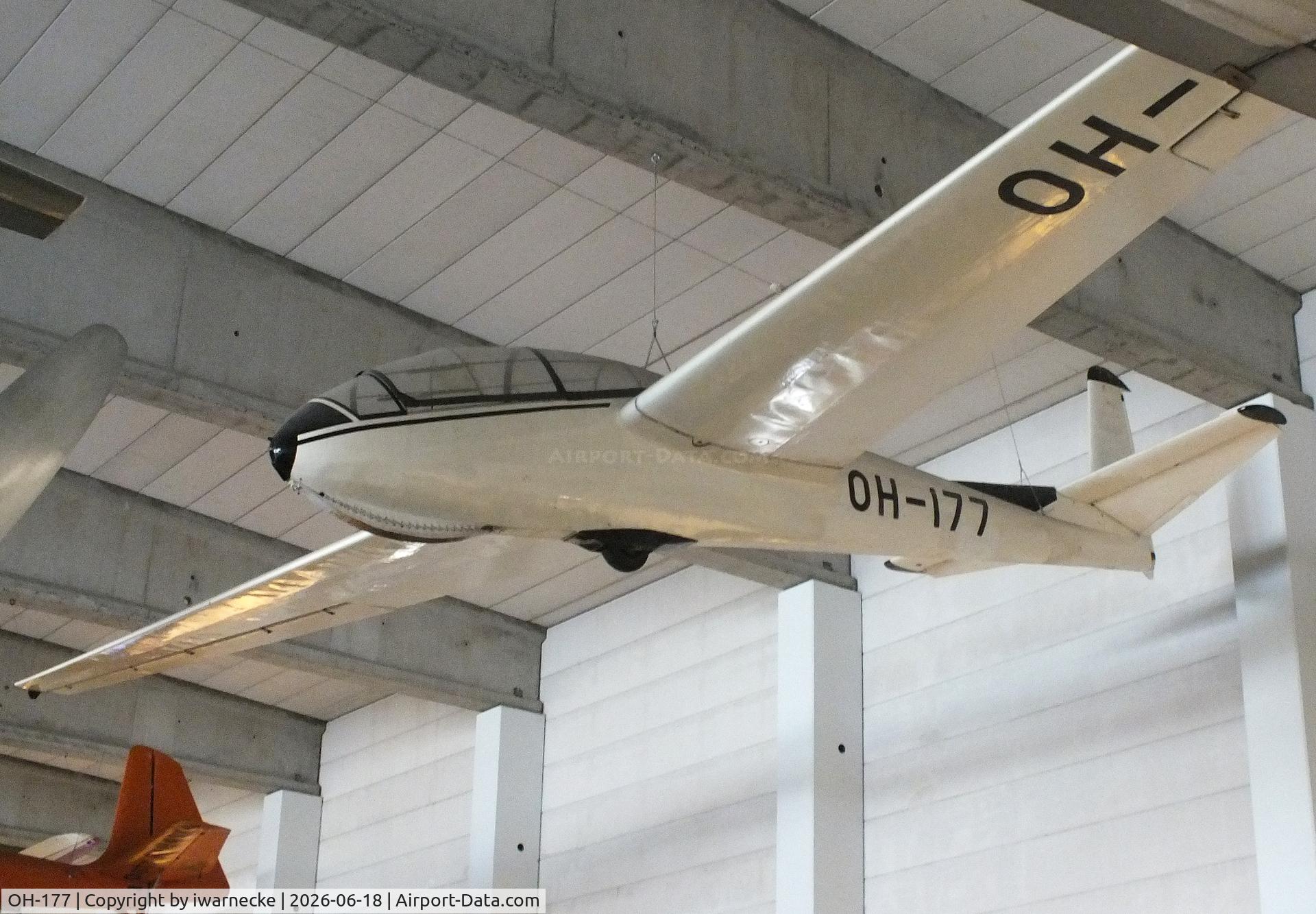 Aircraft OH-177, PZL-Bielsko SZD-9bis Bocian 1C, c/n P-284, PZL-Bielsko SZD-9bis Bocian 1C at the Suomen Ilmailumuseo (Finnish Aviation Museum), Vantaa, photo by iwarnecke