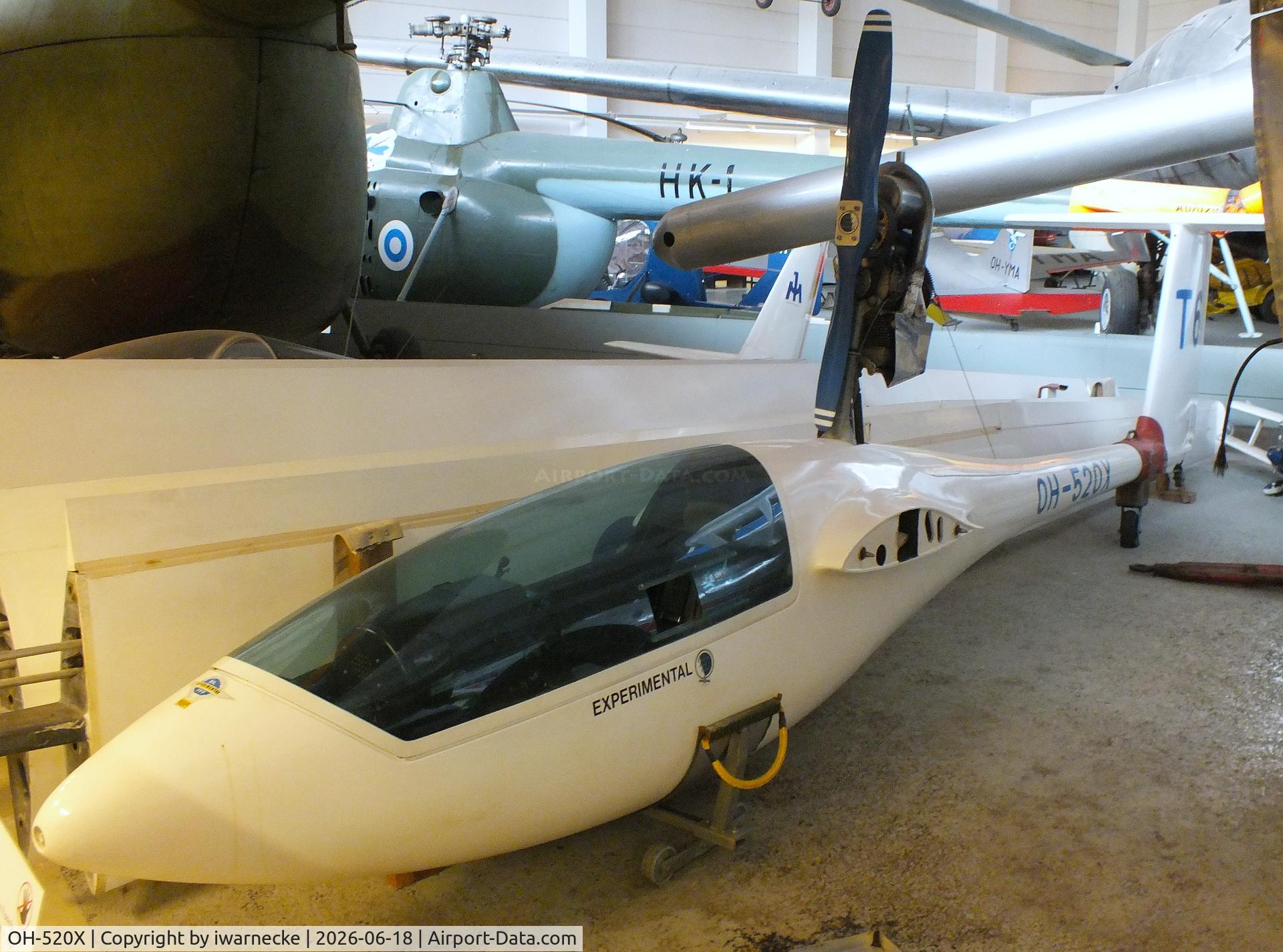 Aircraft OH-520X, 1978 Tervamaki JT-6, c/n 01, Tervamaki JT-6 (Polyteknikkojen Ilmailukerho PIK-20E Prototype, wings dismounted) at the Suomen Ilmailumuseo (Finnish Aviation Museum), Vantaa, photo by iwarnecke