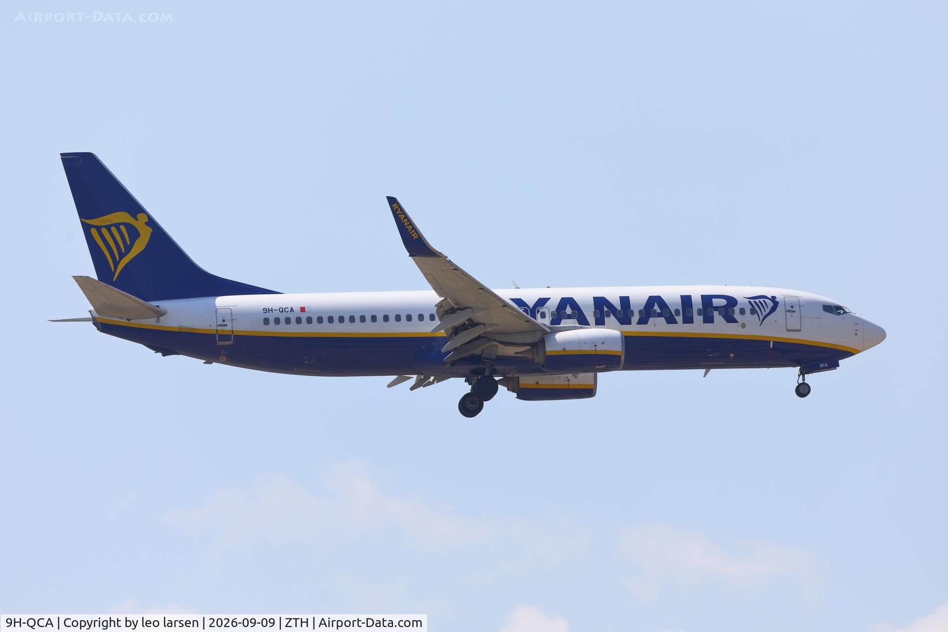 Aircraft 9H-QCA, 2016 Boeing 737-8AS, c/n 44724, Zakynthos 9.9.2026, at ZTH, photo by leo larsen